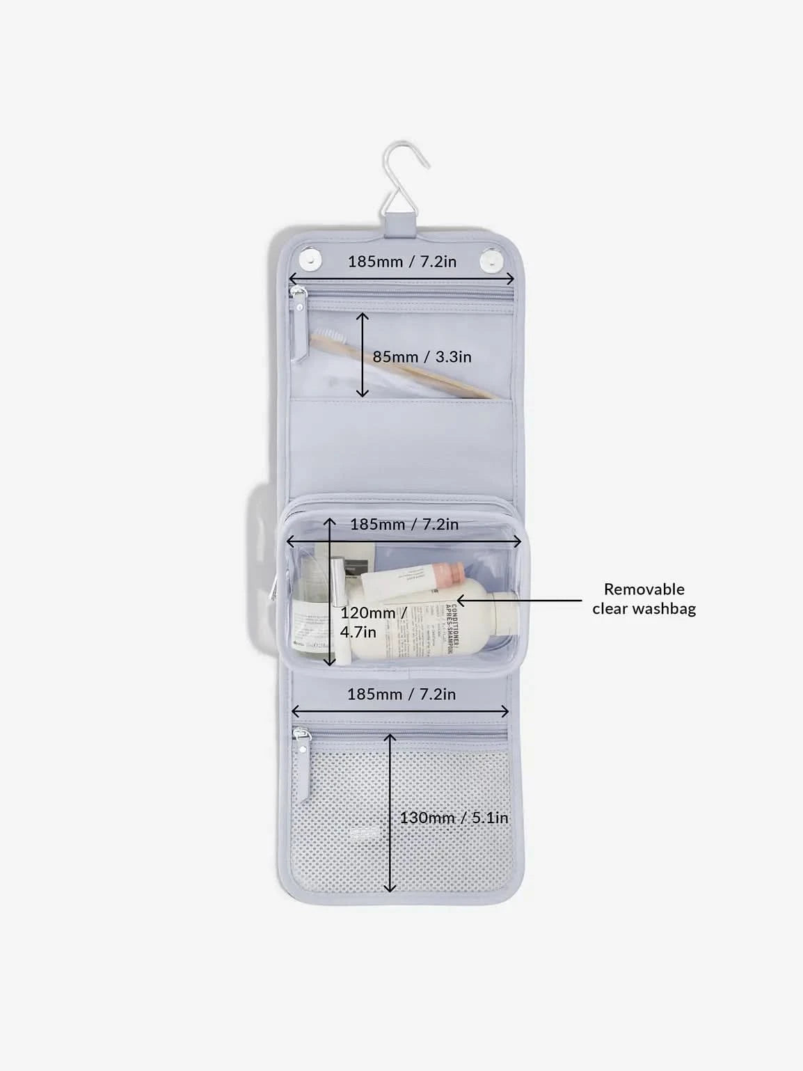 Stackers kleine hangende Toilettas Lavendel - Mystackers