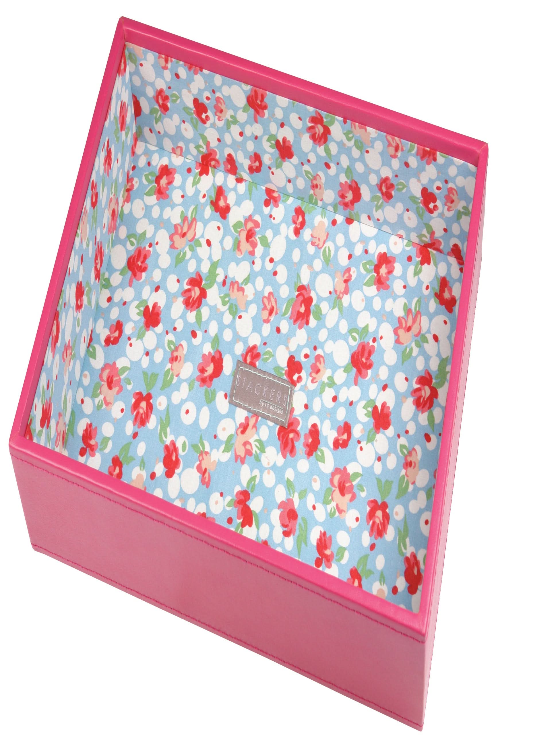 Stackers Horloge & Accessoirelaag voor Klassieke Juwelendoos Fuchsia Bloemenprint - Mystackers