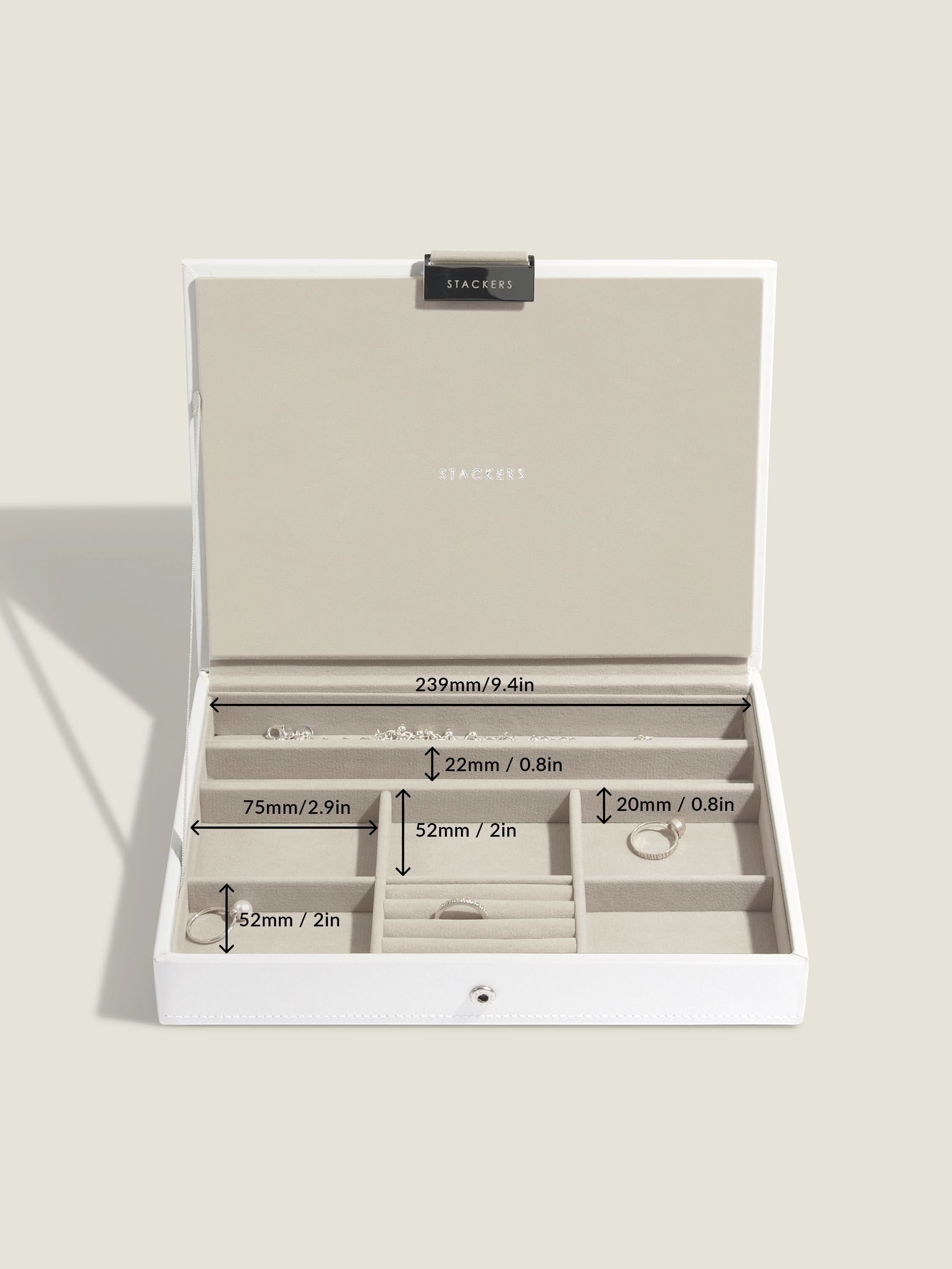 Stackers Klassieke Juwelendoos Set van 3 Wit - Mystackers