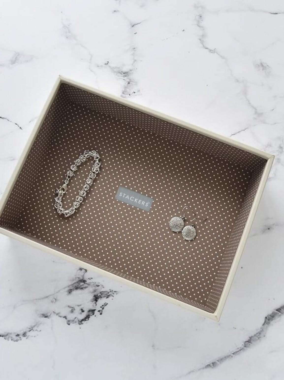 Stackers Horloge & Accessoirelaag voor Klassieke Juwelendoos Mokka - Mystackers