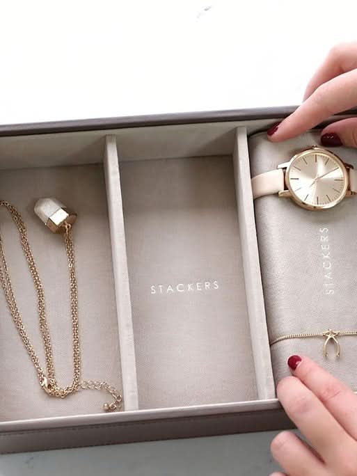 Stackers Horloge Pad Zachtbruin & Wit - Mystackers