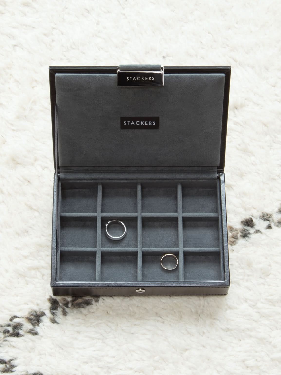 Stackers Manchetknopendoosje Zwart & Grijs - Mystackers