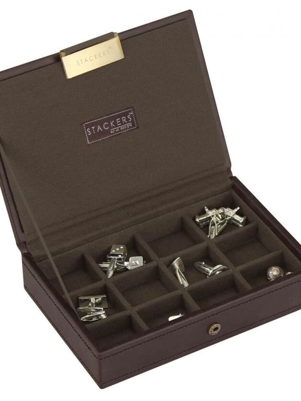 Stackers Mini Manchetknopen Deksel Bruin & Kaki - Mystackers