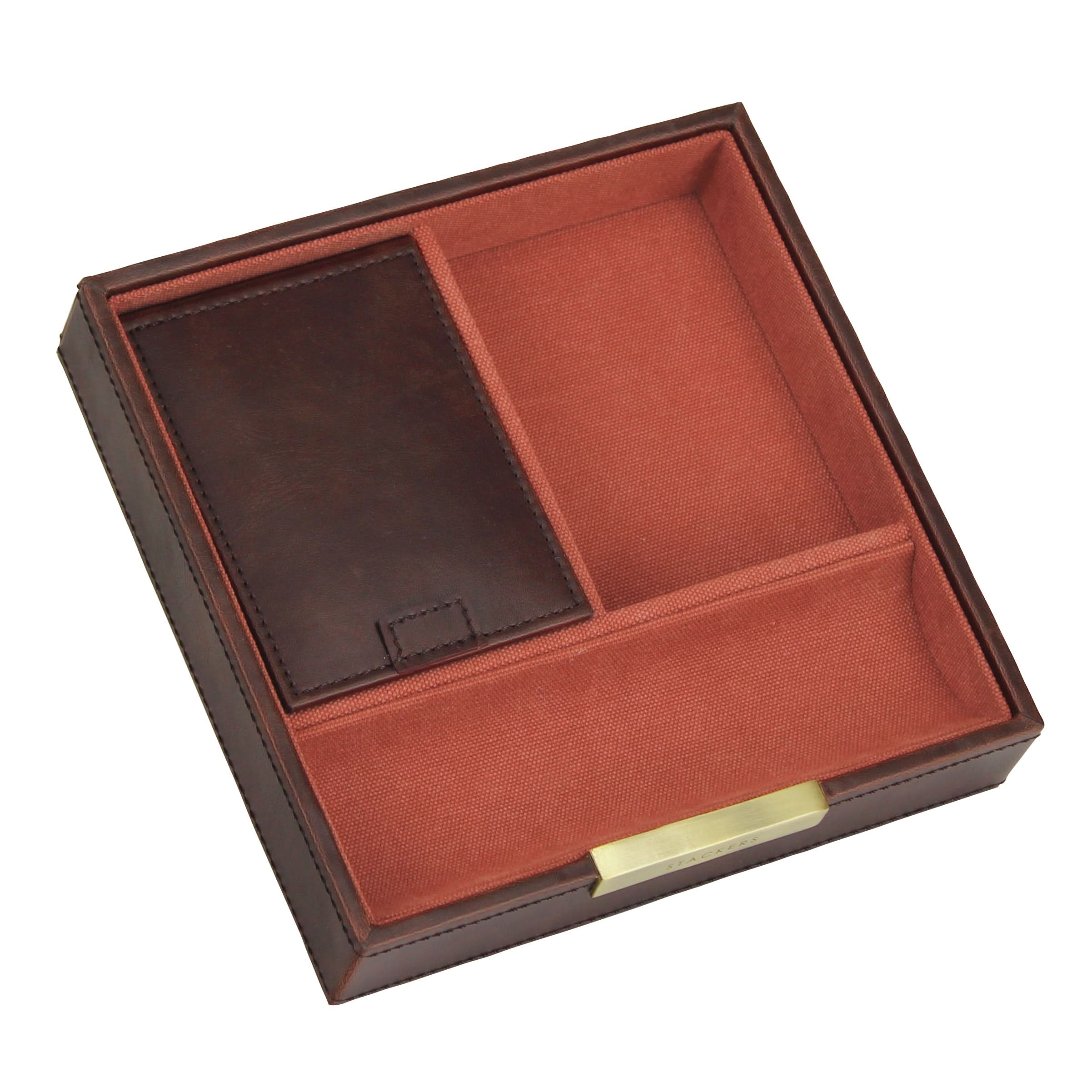 Stackers Horloge, Manchetknopen & Accessoiresbox Bruin & Oranje - Mystackers