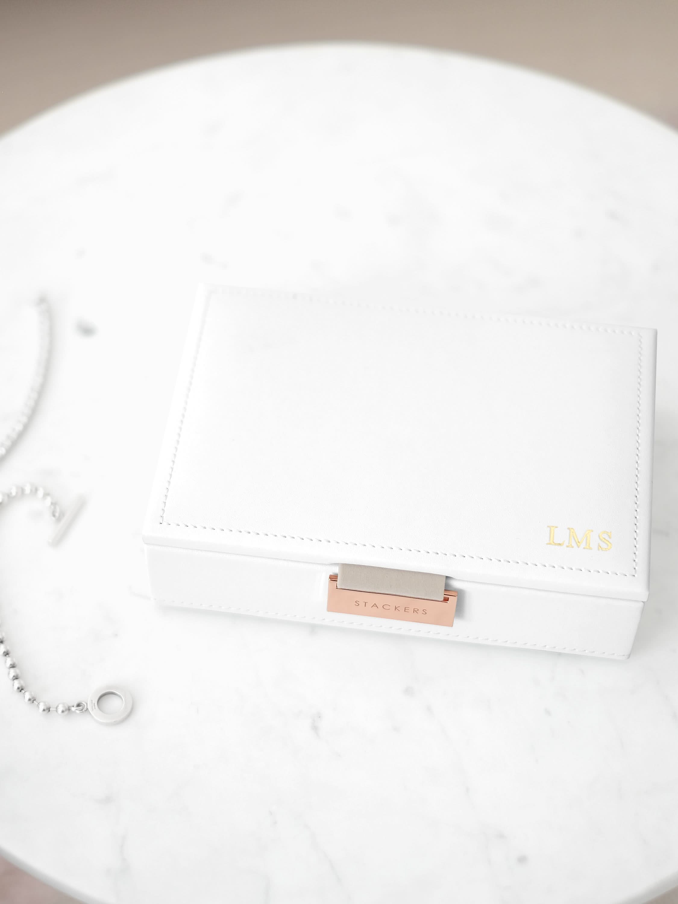 Stackers Deksel voor Mini Juwelendoos Wit & Roze - Mystackers