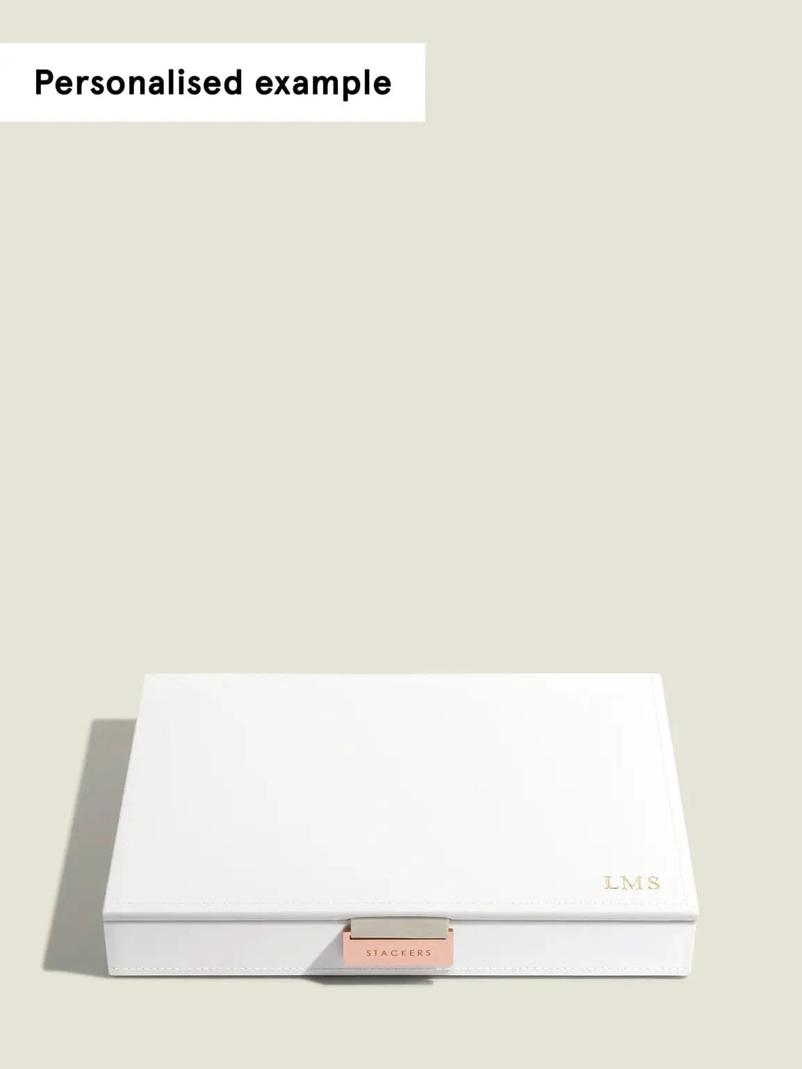 Stackers Deksel voor Klassieke Juwelendoos Wit & Roze - Mystackers