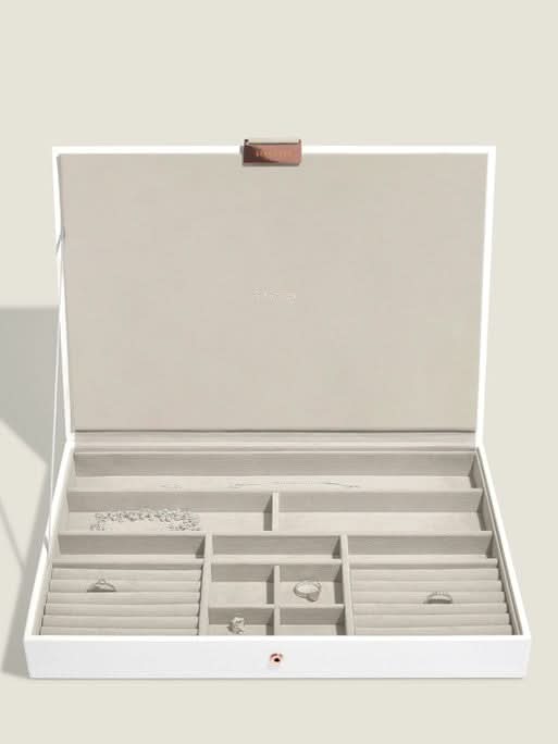 Stackers Deksel voor XL Juwelendoos Wit & Roze - Mystackers