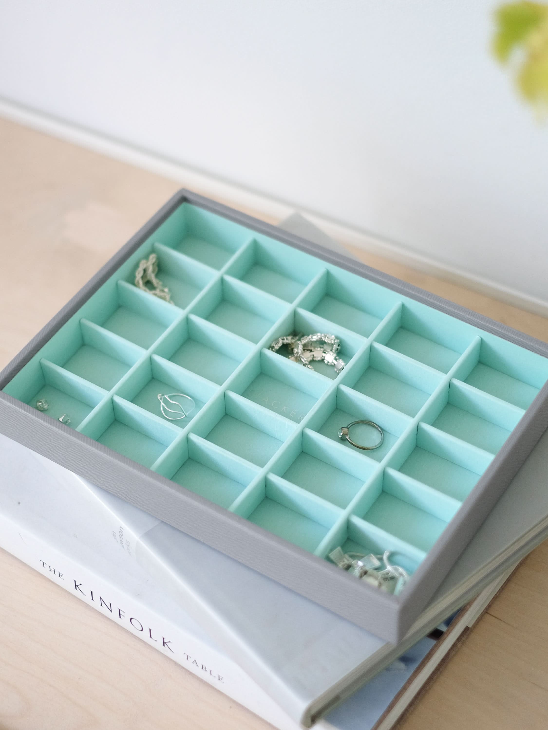 Stackers kleine Sieradenlaag voor Klassieke Juwelendoos Grijs & Munt - Mystackers