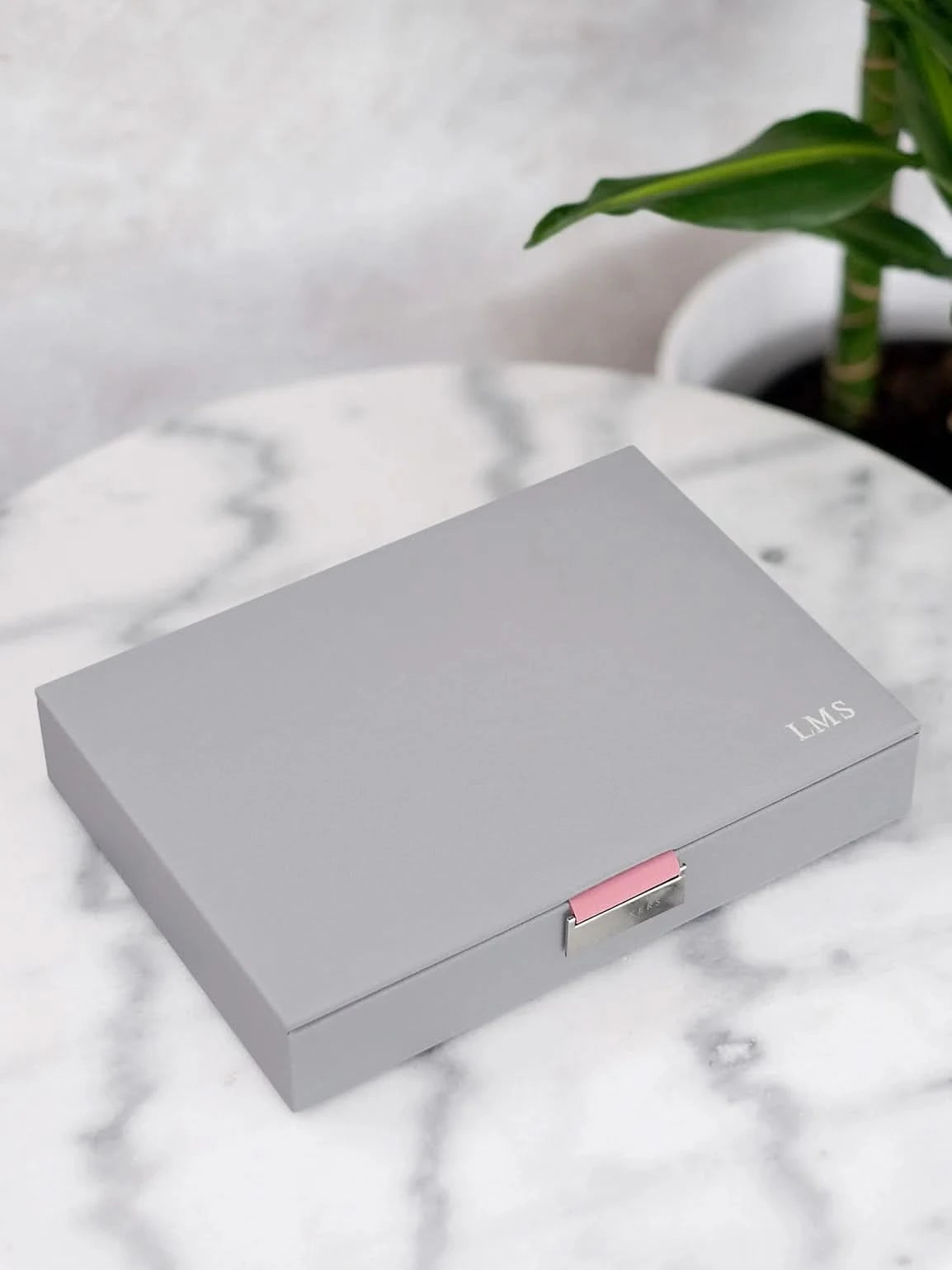 Stackers Deksel voor Klassieke Juwelendoos Grijs & Roze - Mystackers