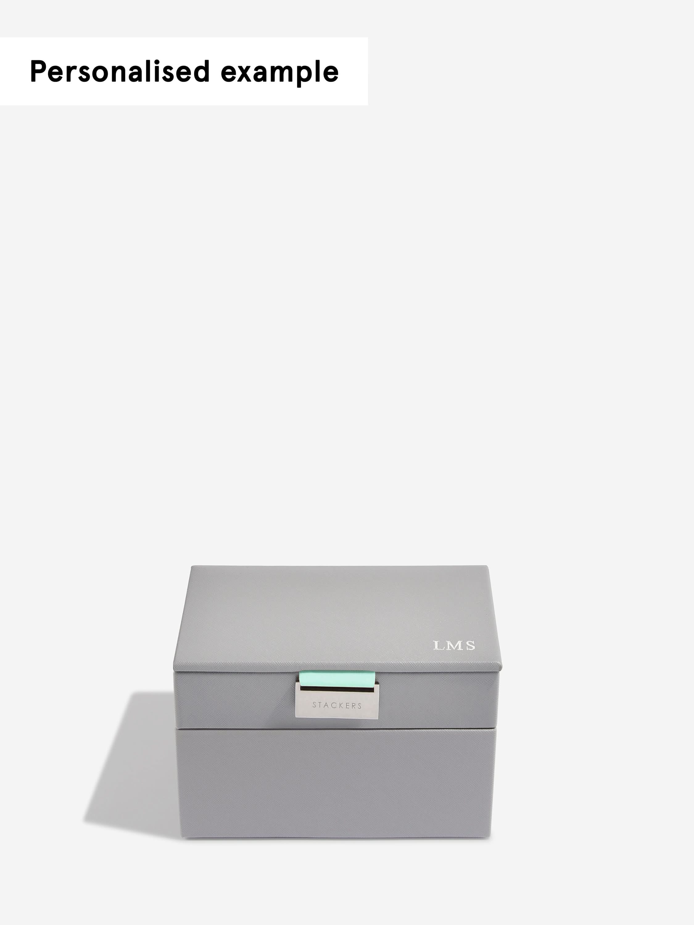 Stackers Mini Juwelendoos Set van 2 Grijs & Munt - Mystackers