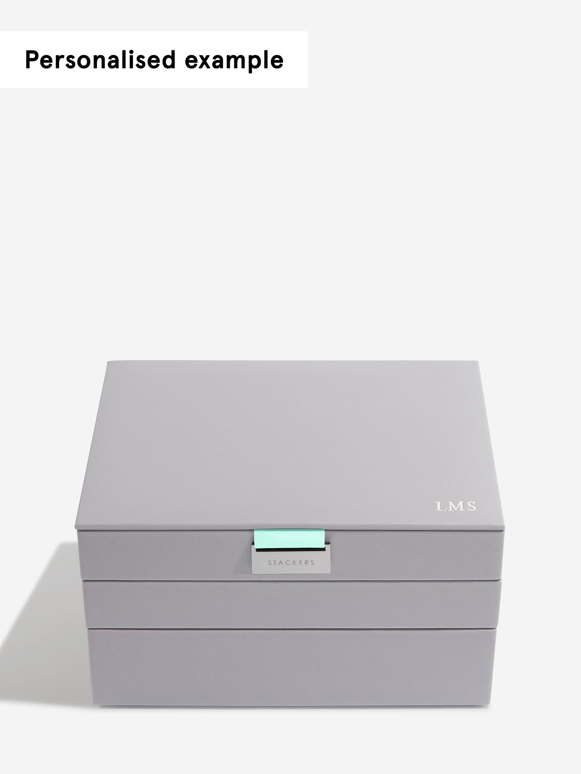 Stackers Klassieke Juwelendoos Set van 3 Grijs & Munt - Mystackers