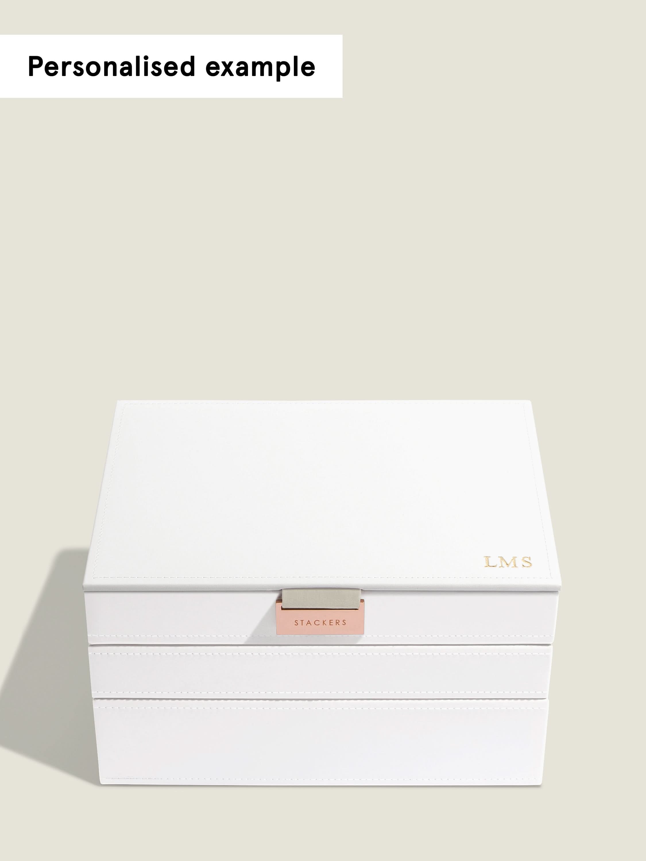 Stackers Klassieke Juwelendoos Set van 3 Wit & Roségoud - Mystackers