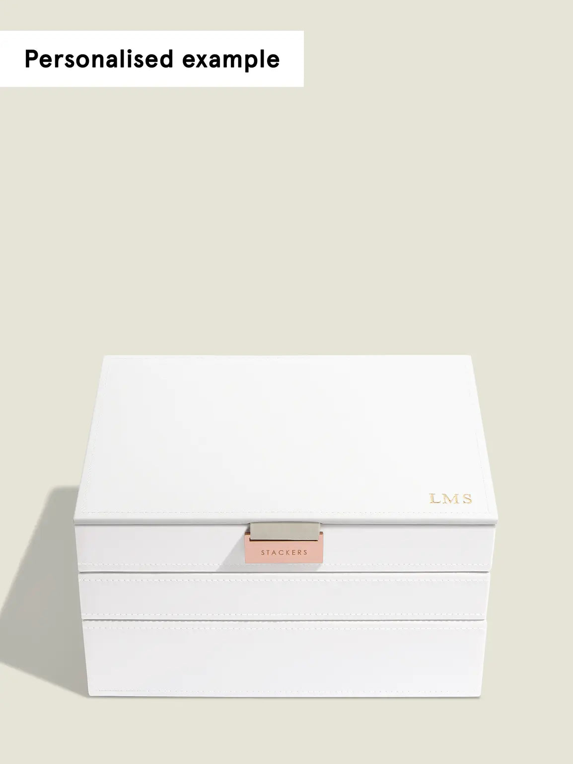 Stackers Classic Coffret à Bijoux Lot de 3 Blanc et Or Rose
