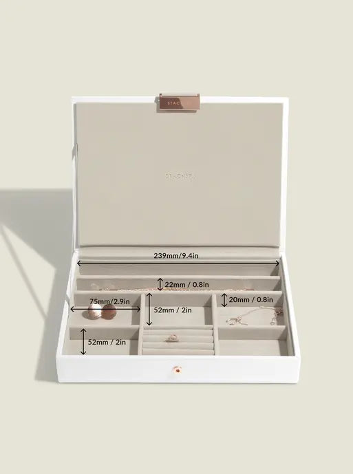 Stackers Classic Coffret à Bijoux Lot de 3 Blanc et Or Rose