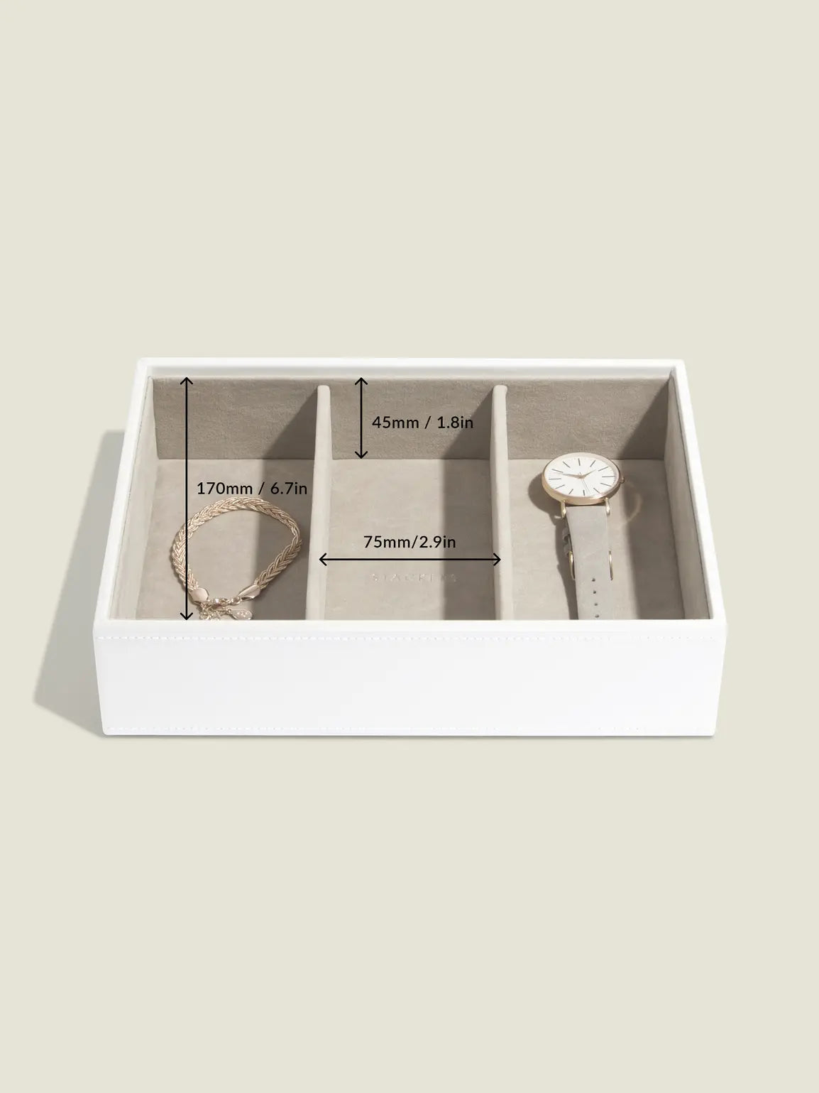 Stackers Classic Coffret à Bijoux Lot de 3 Blanc et Or Rose