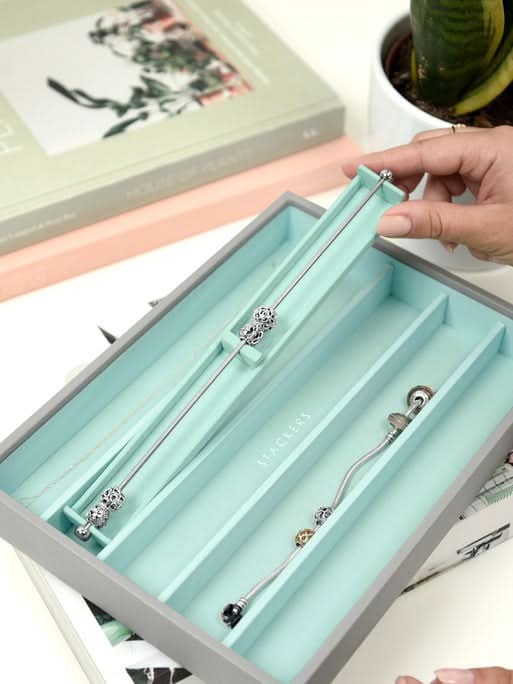 Stackers XL Charm Bar Grijs & Munt - Mystackers