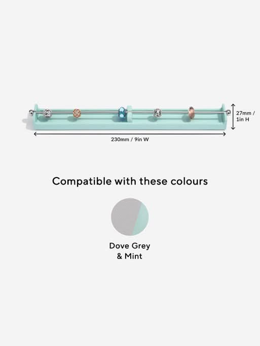 Stackers XL Charm Bar Grijs & Munt - Mystackers