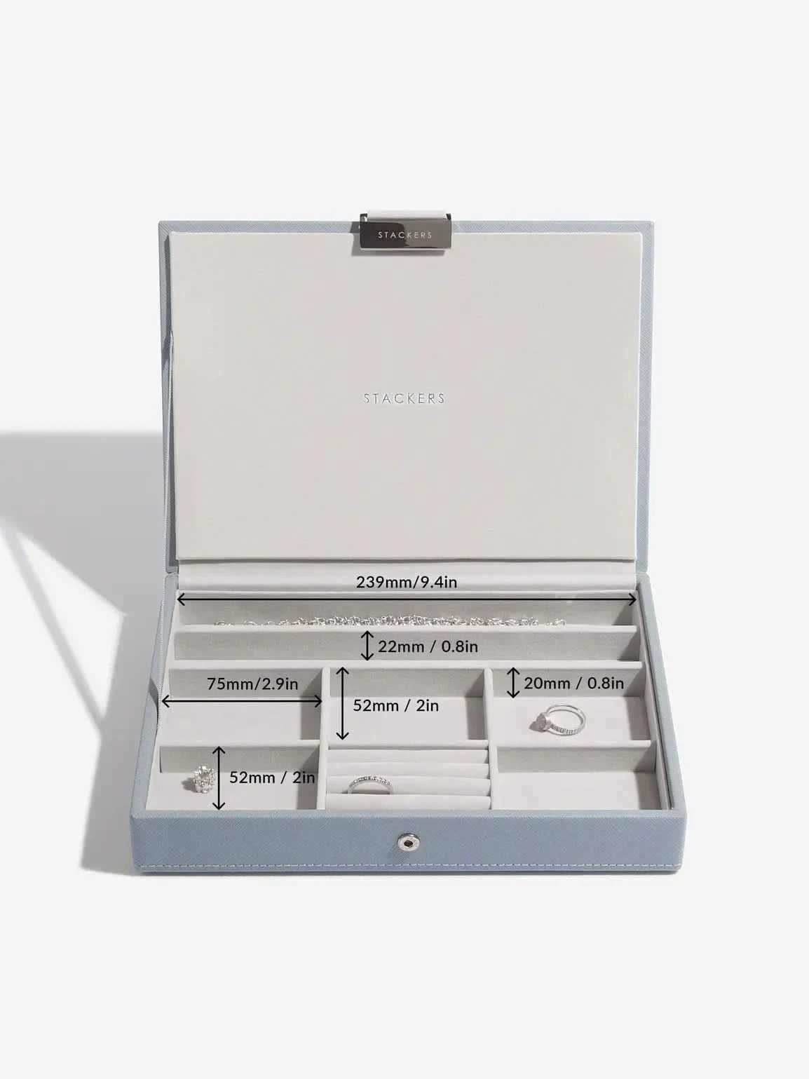 Stackers Deksel voor Klassieke Juwelendoos Blauw - Mystackers