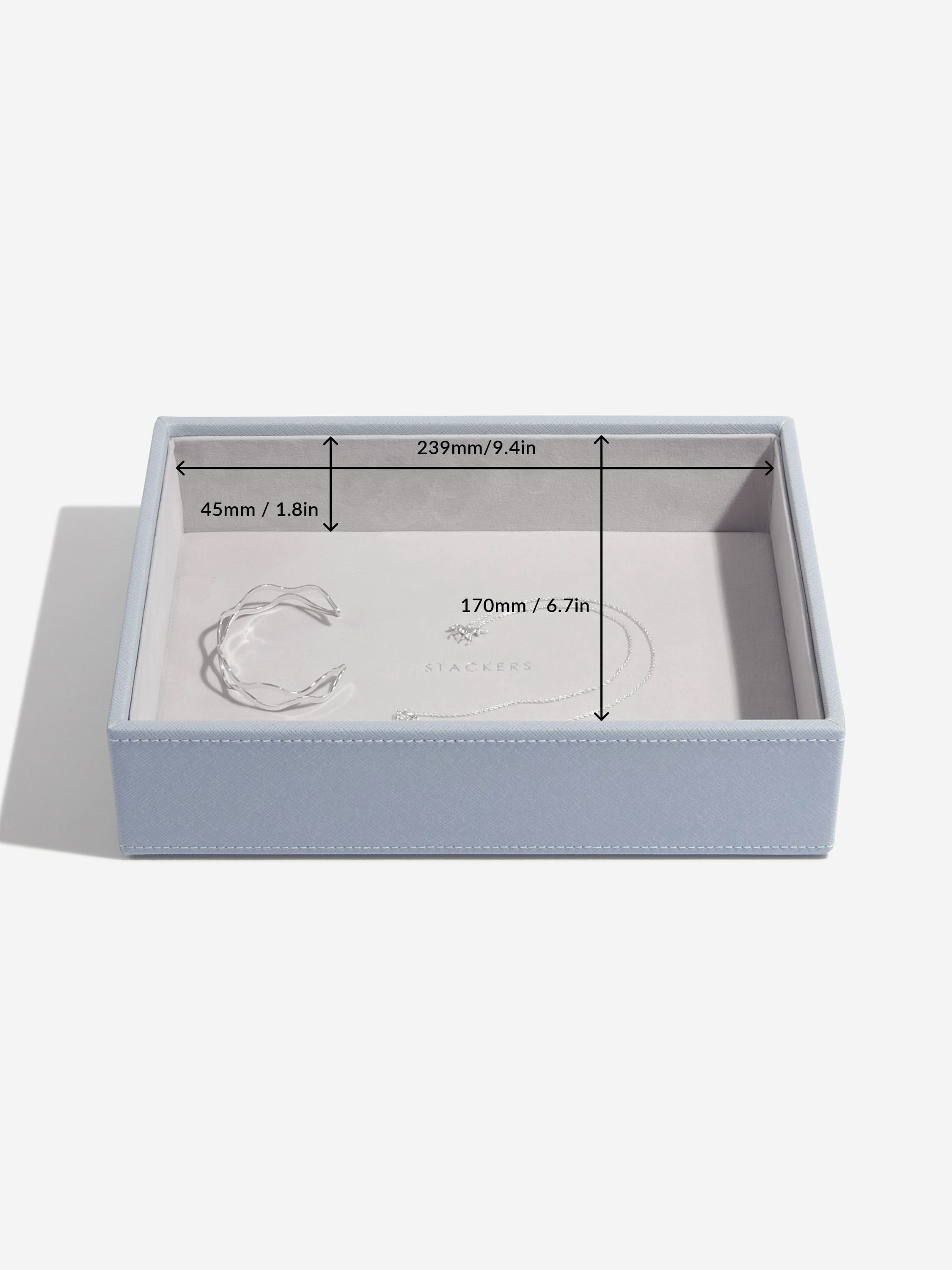 Stackers diepe Sieradenlaag voor Klassieke Juwelendoos Blauw - Mystackers