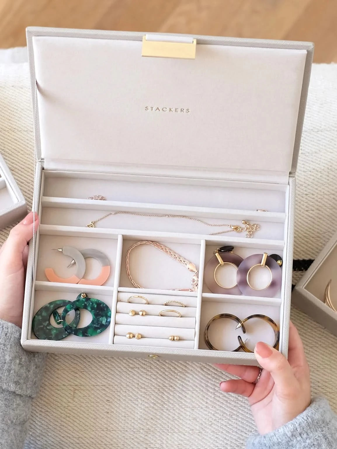 Stackers Deksel voor Klassieke Juwelendoos Taupe - Mystackers