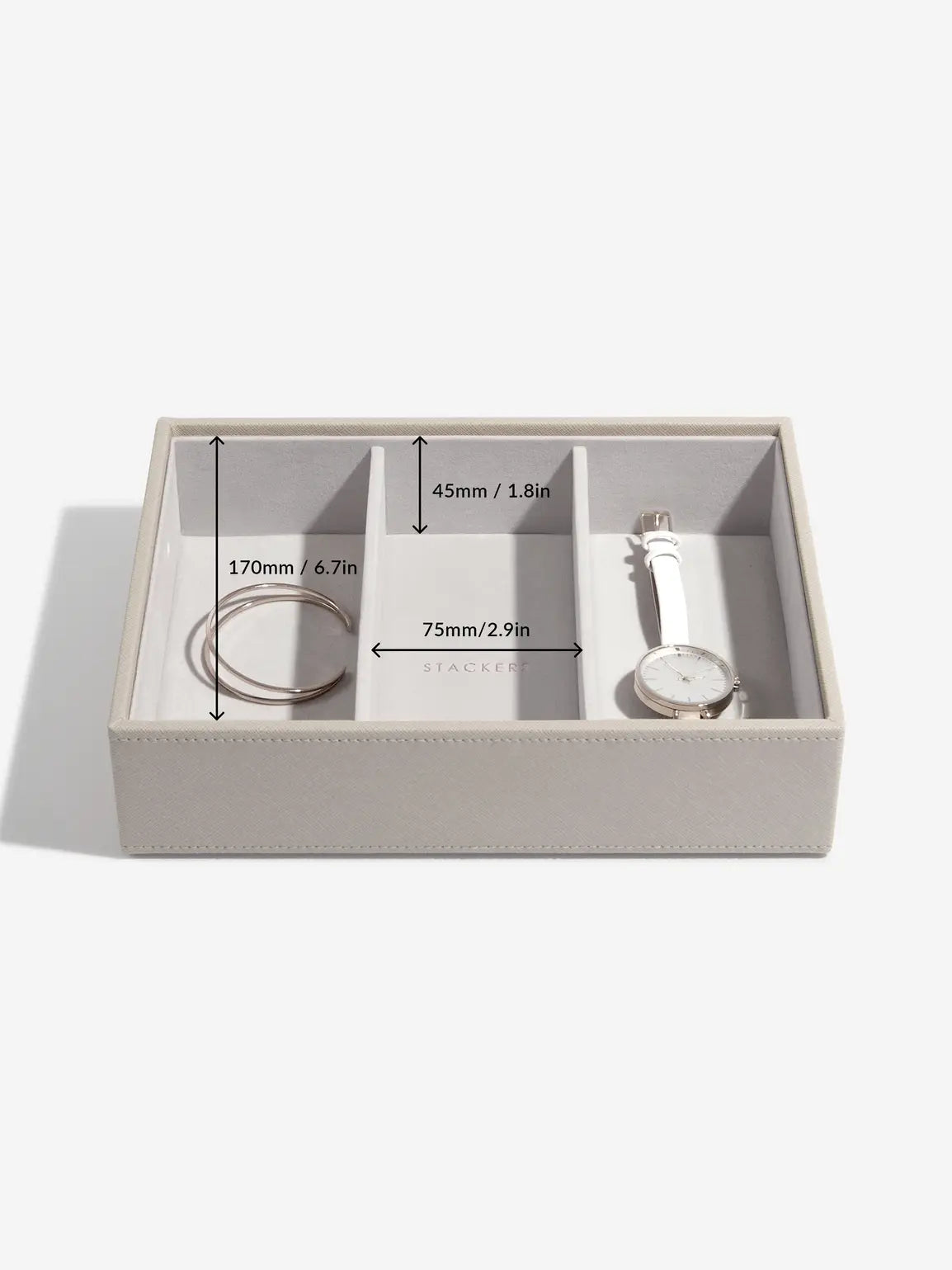 Stackers Watch & Accessory Layer for Classic Jewellery Box Taupe