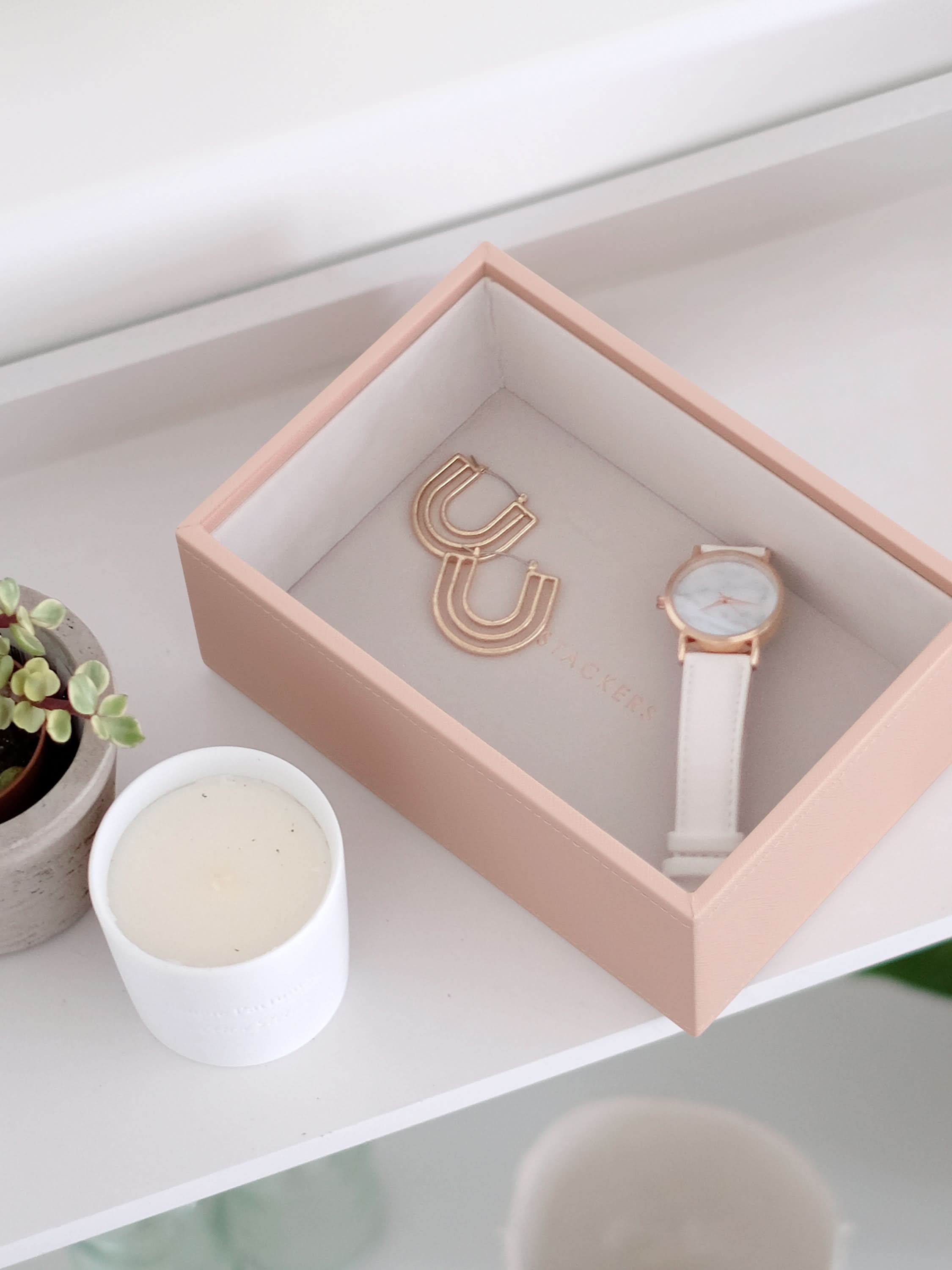 Stackers Mini Horloge & Accessoirelaag Roze - Mystackers