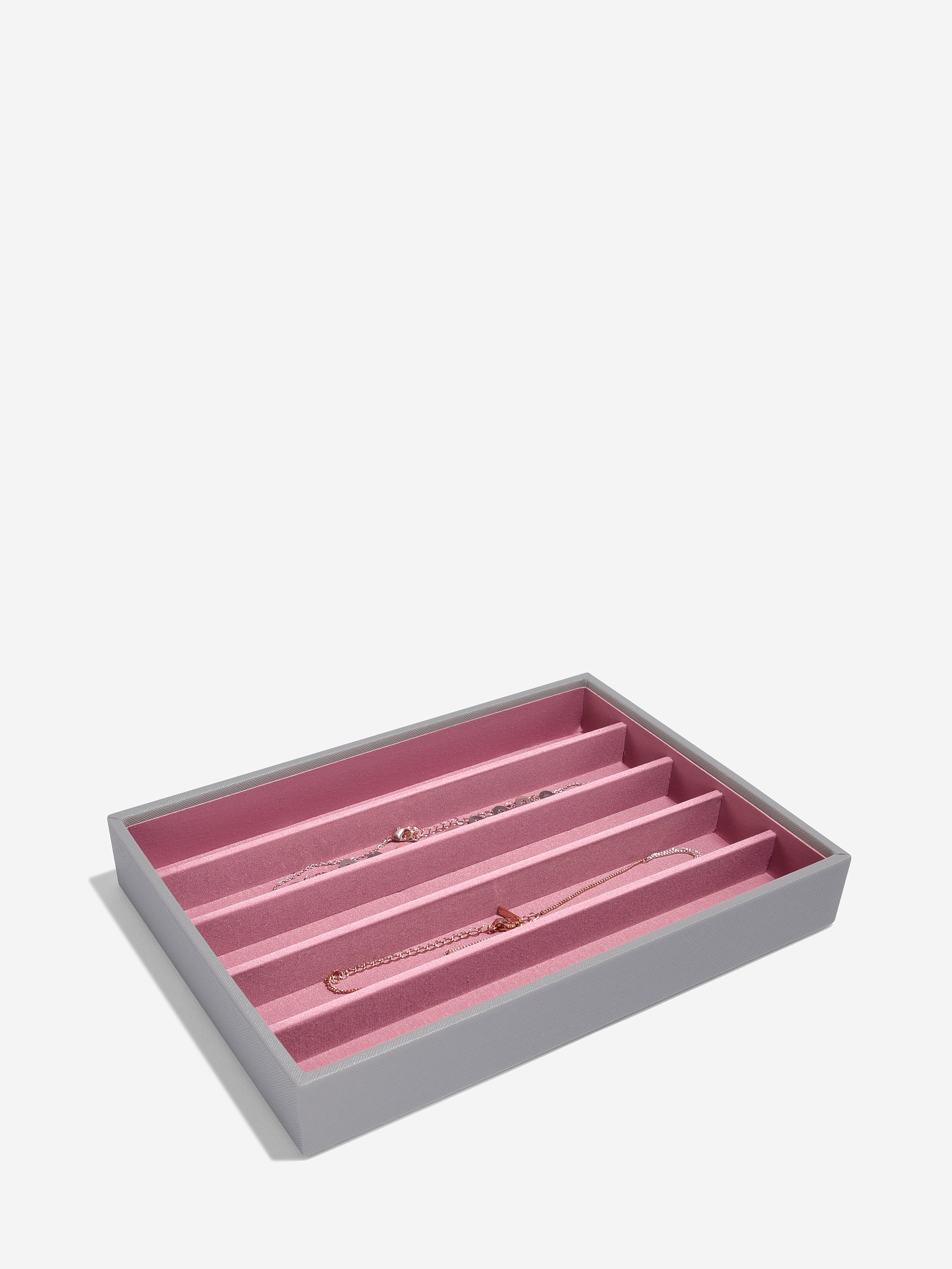 Stackers Halskettingenlaag voor Klassieke Juwelendoos Grijs & Roze