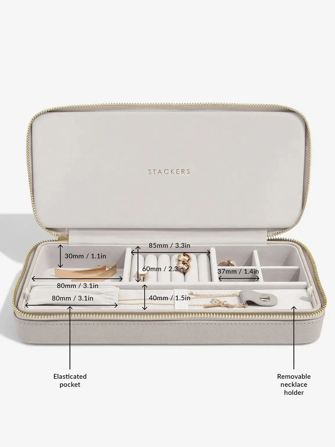 Stackers Langwerpige Reissieradendoos Taupe - Mystackers