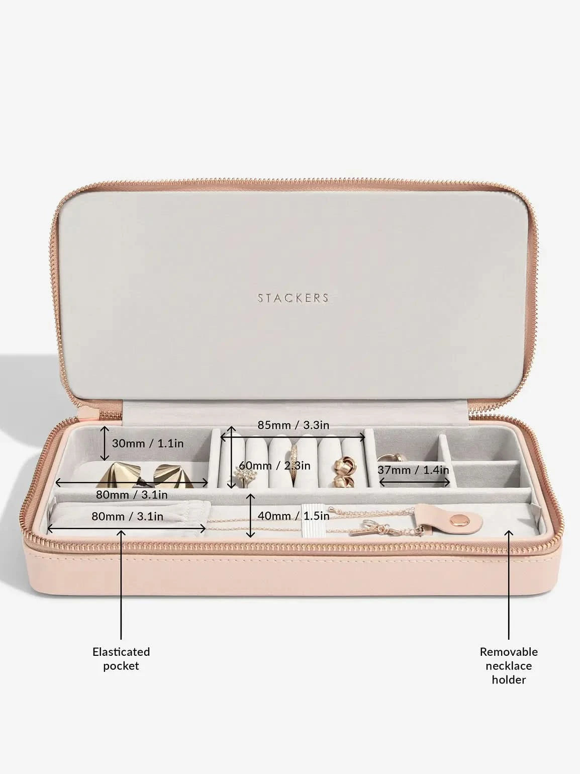 Stackers Langwerpige Reissieradendoos Roze - Mystackers