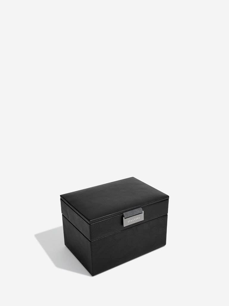 Stackers Mini Set van 2 - Horloge- & Manchetknopendoosje Zwart - Mystackers