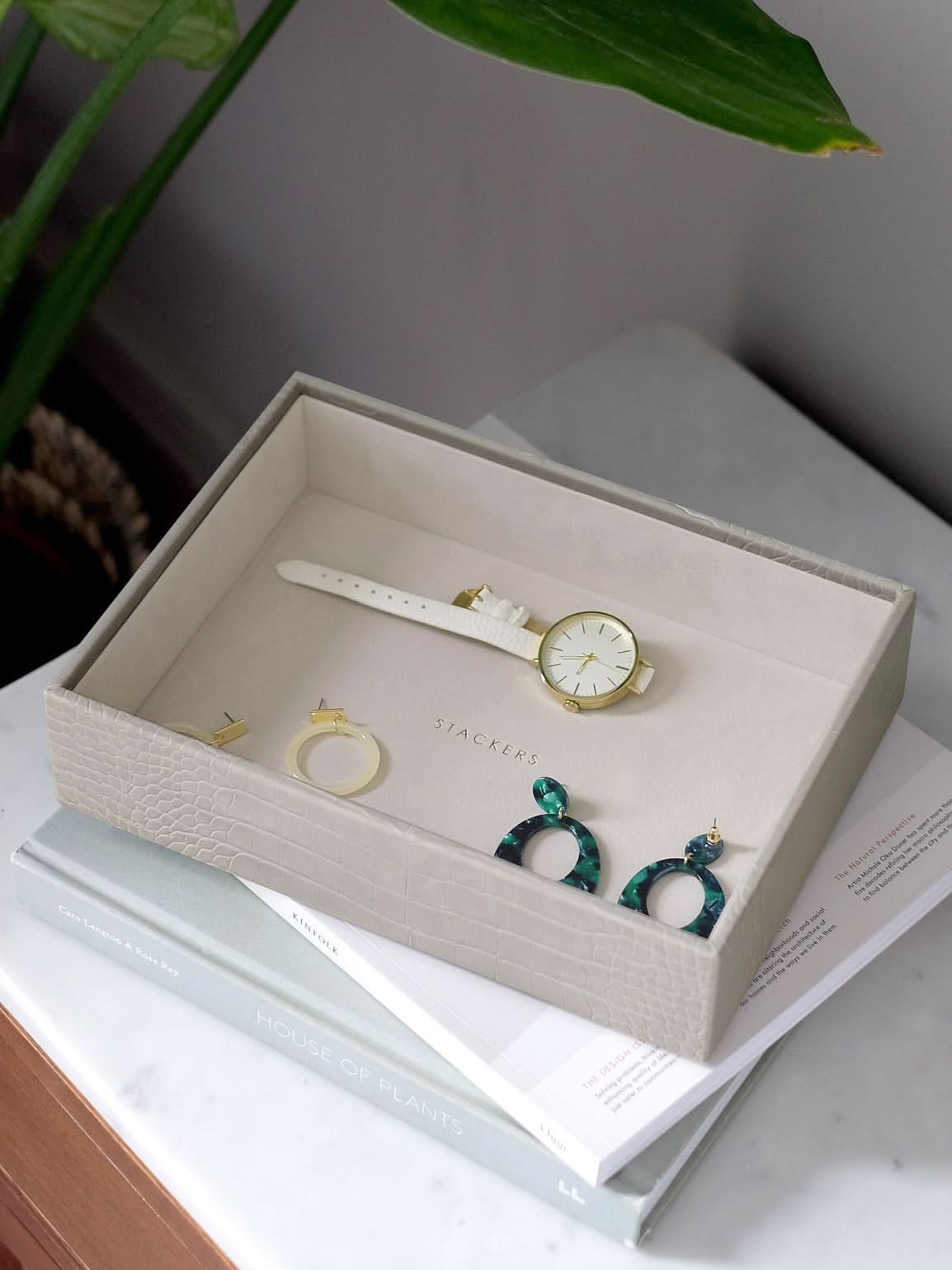 Stackers diepe Sieradenlaag voor Klassieke Juwelendoos Grijs Croco - Mystackers