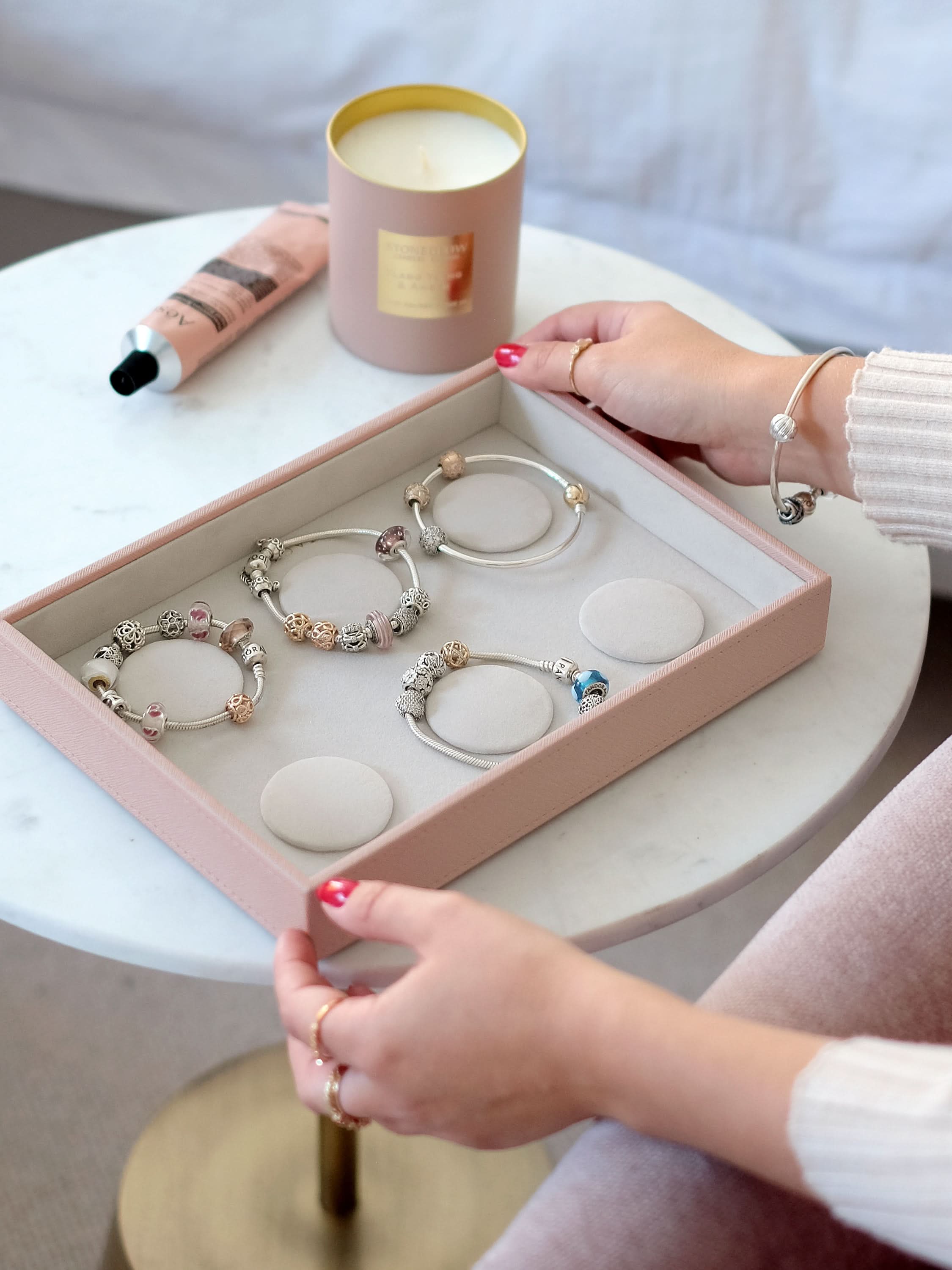 Stackers Armbandenlaag voor Klassieke Juwelendoos Roze - Mystackers