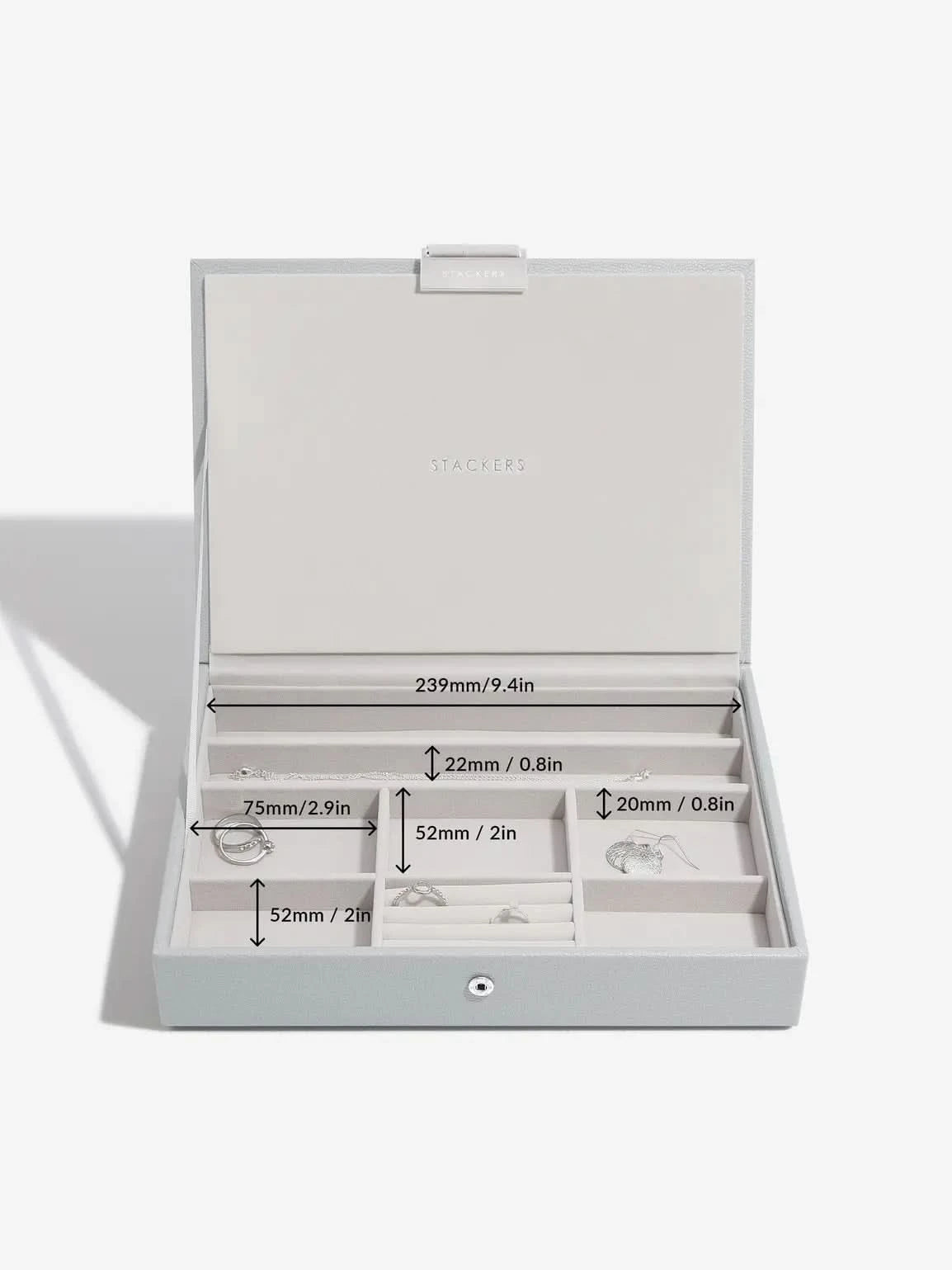 Stackers Deksel voor Klassieke Juwelendoos Grijs - Mystackers
