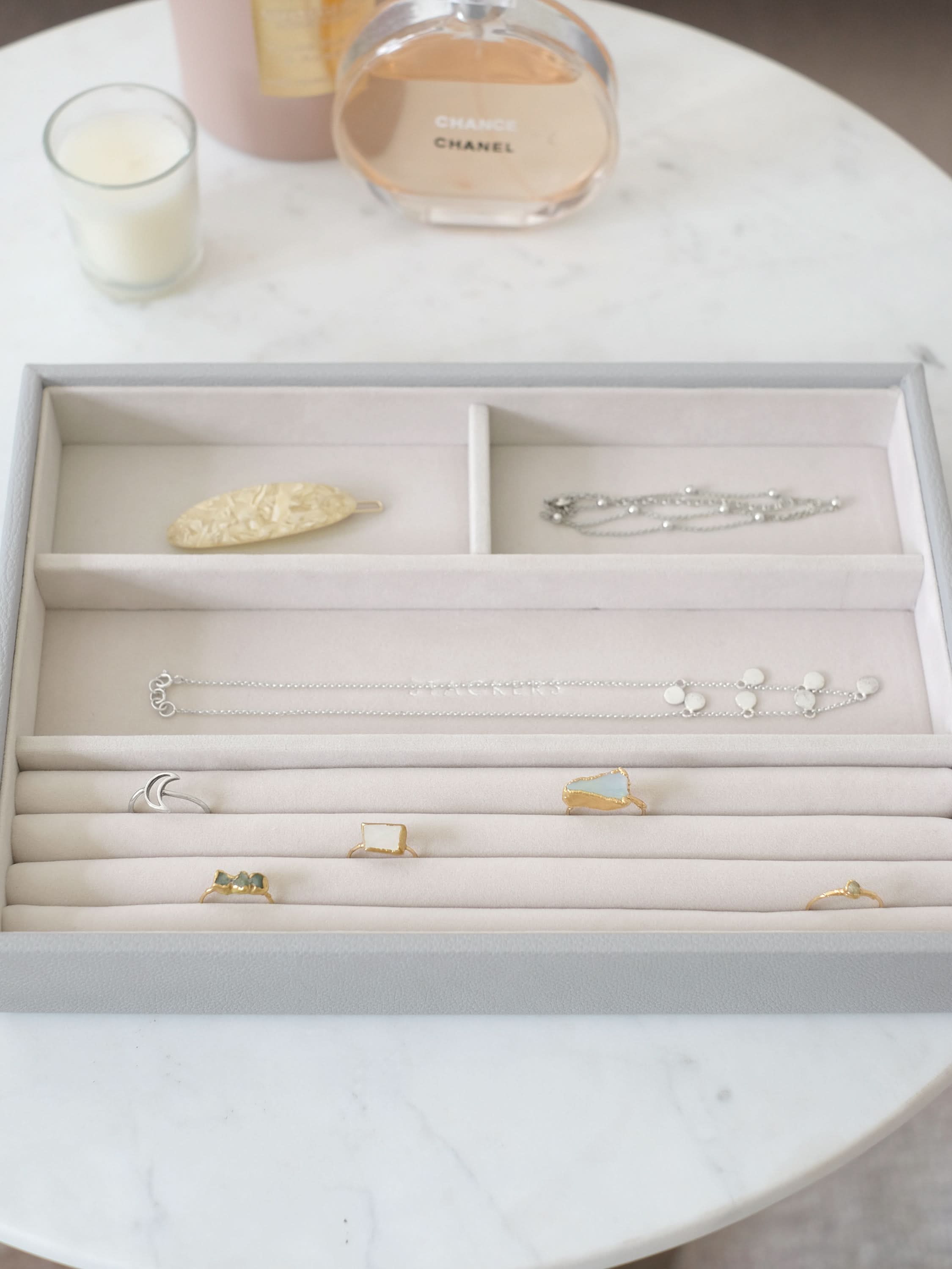 Stackers Ring & Armbandenlaag voor Klassieke Juwelendoos Grijs - Mystackers