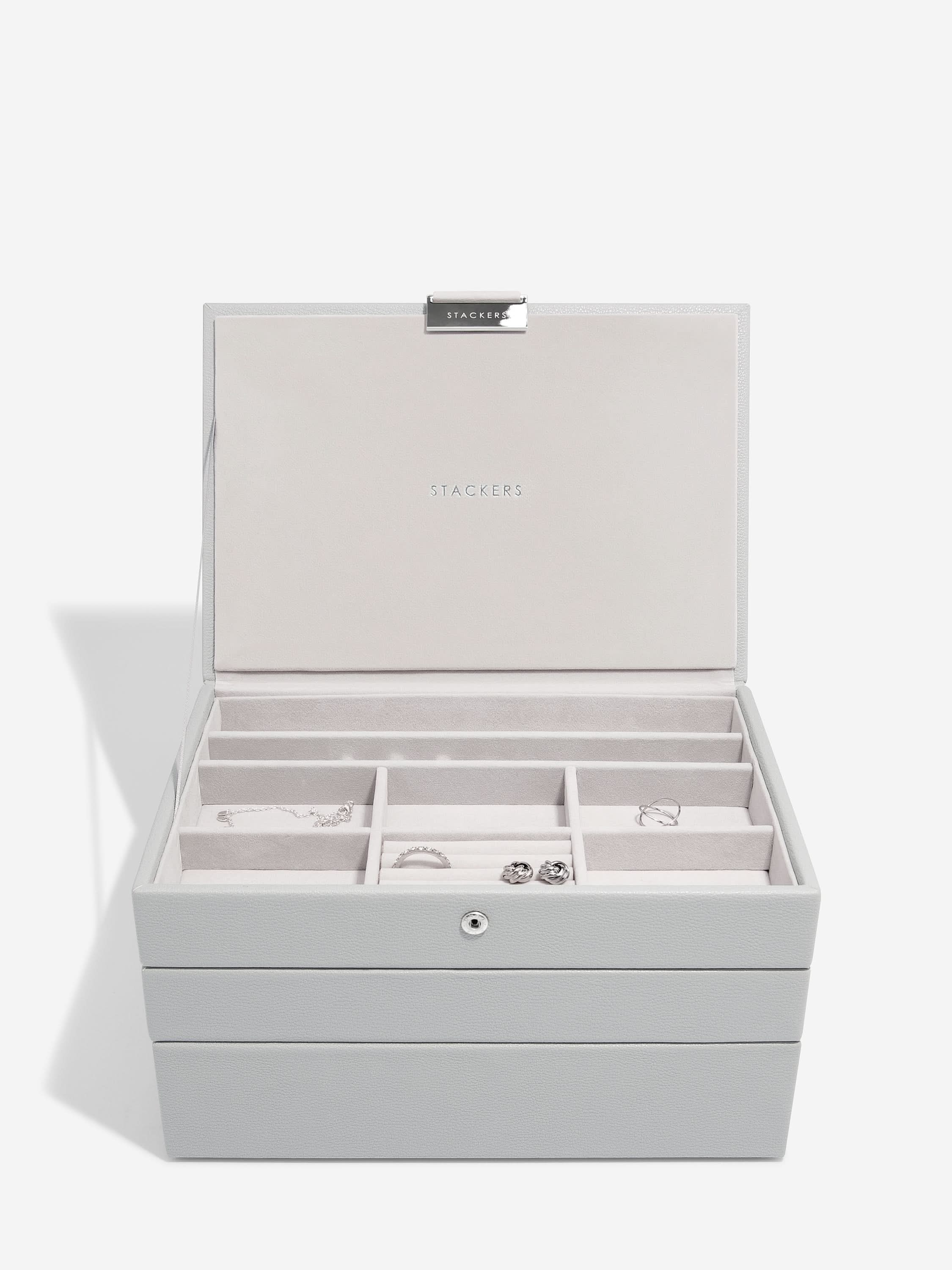 Stackers Klassieke Juwelendoos Set van 3 Grijs - Mystackers