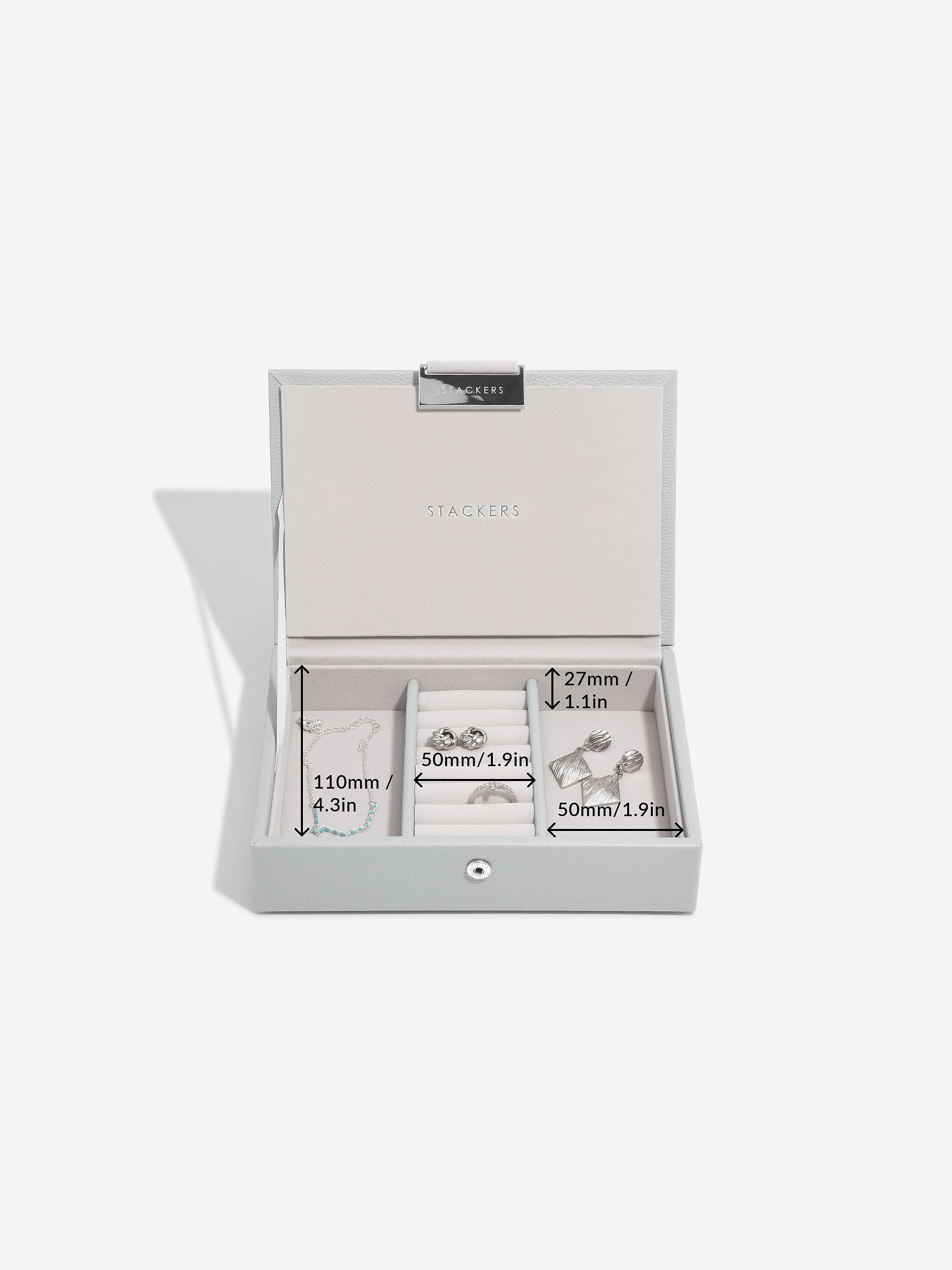 Stackers Deksel voor Mini Juwelendoos Grijs - Mystackers