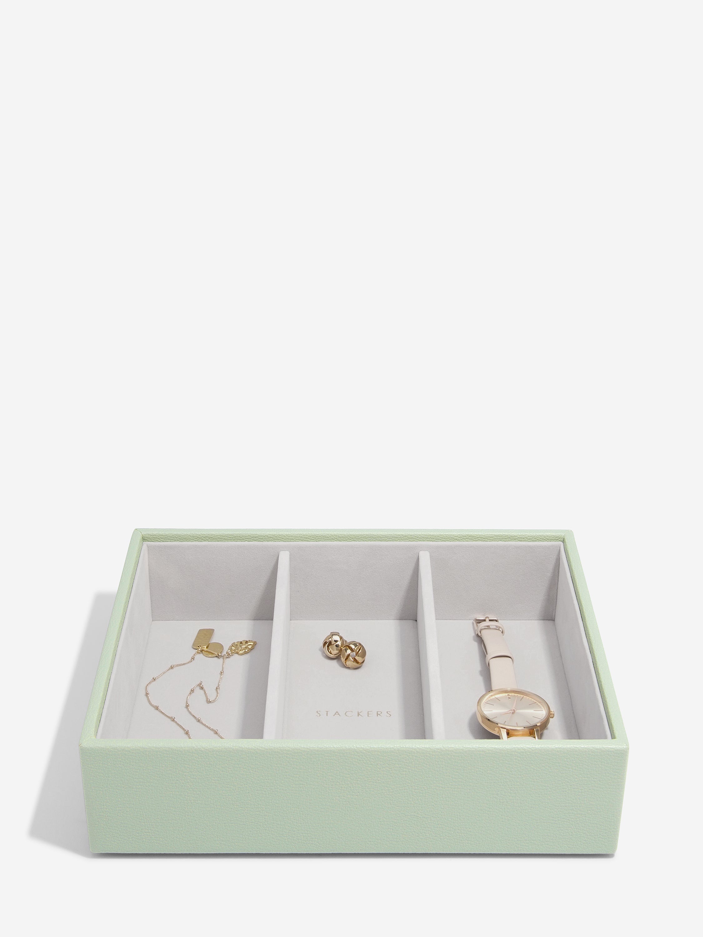 Stackers Compartiment pour montre et accessoires pour boîte à bijoux classique Vert sauge