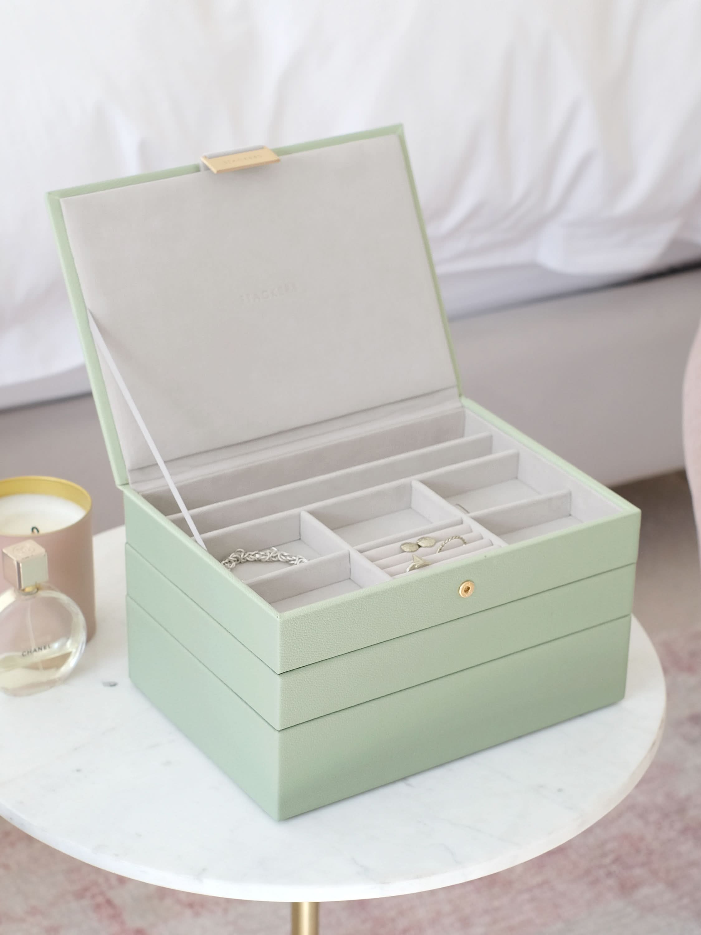 Stackers Klassieke Juwelendoos Set van 3 Saliegroen - Mystackers