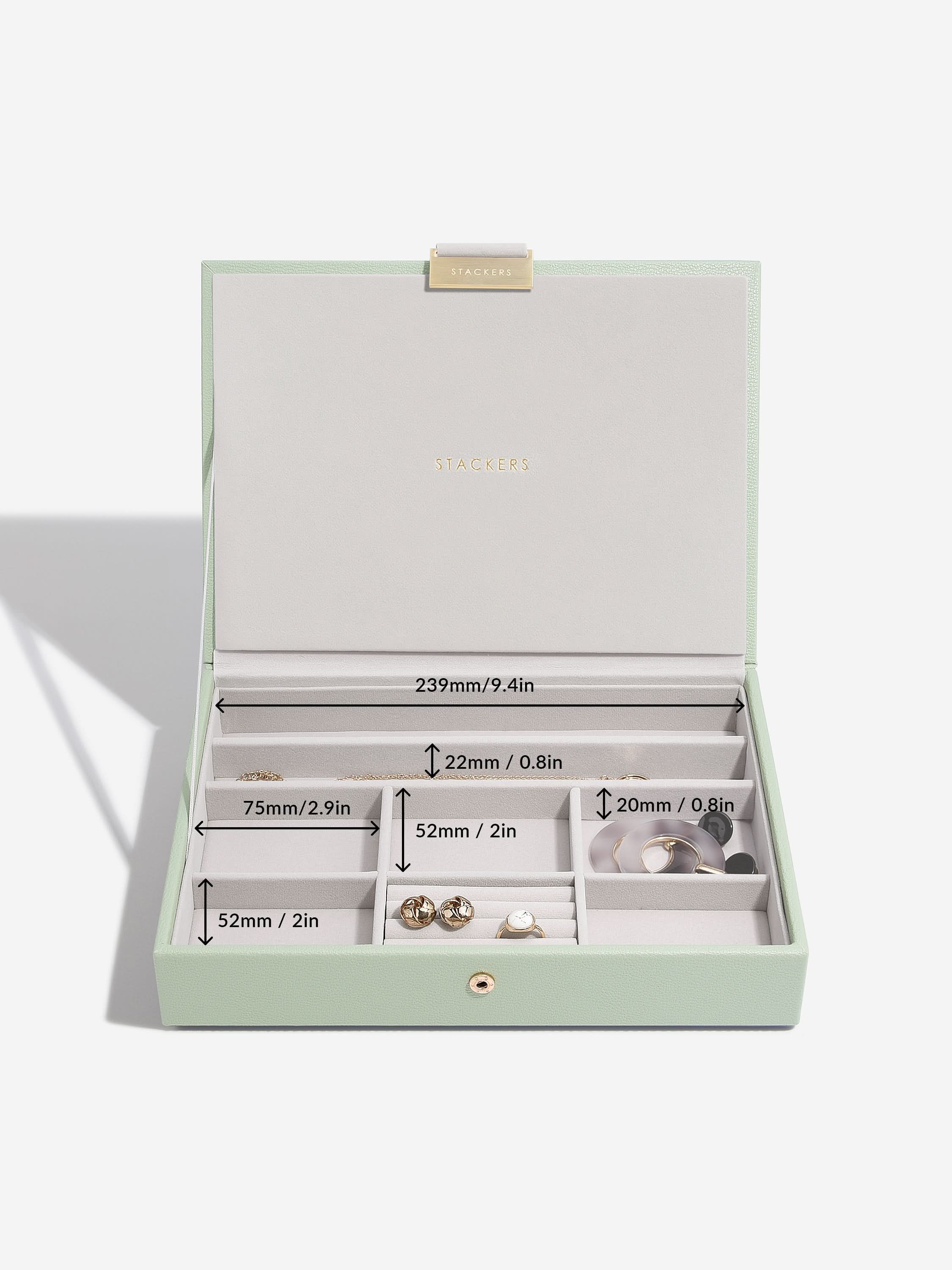 Stackers Klassieke Juwelendoos Set van 3 Saliegroen - Mystackers