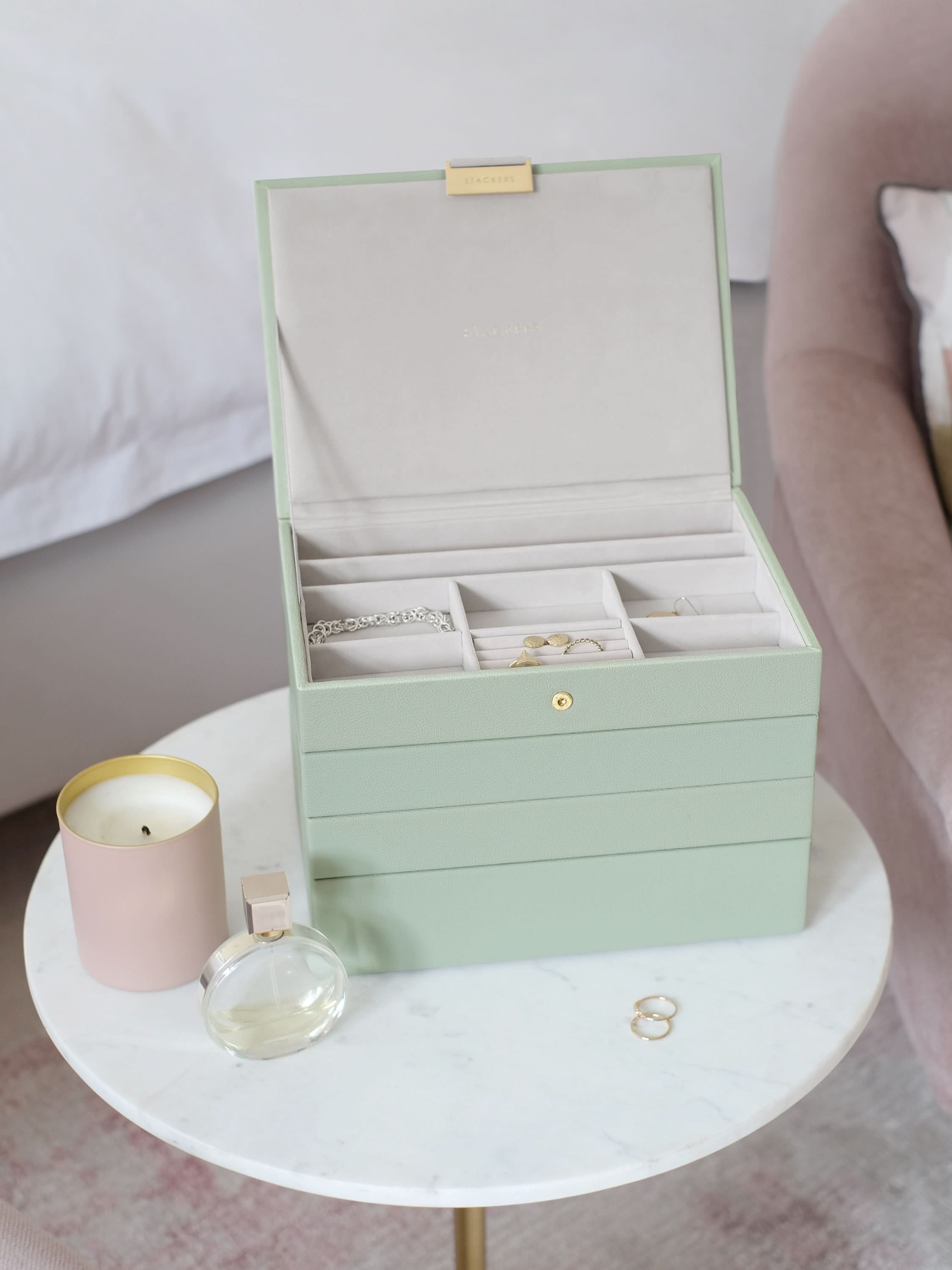 Stackers Klassieke Juwelendoos Set van 4 Saliegroen - Mystackers