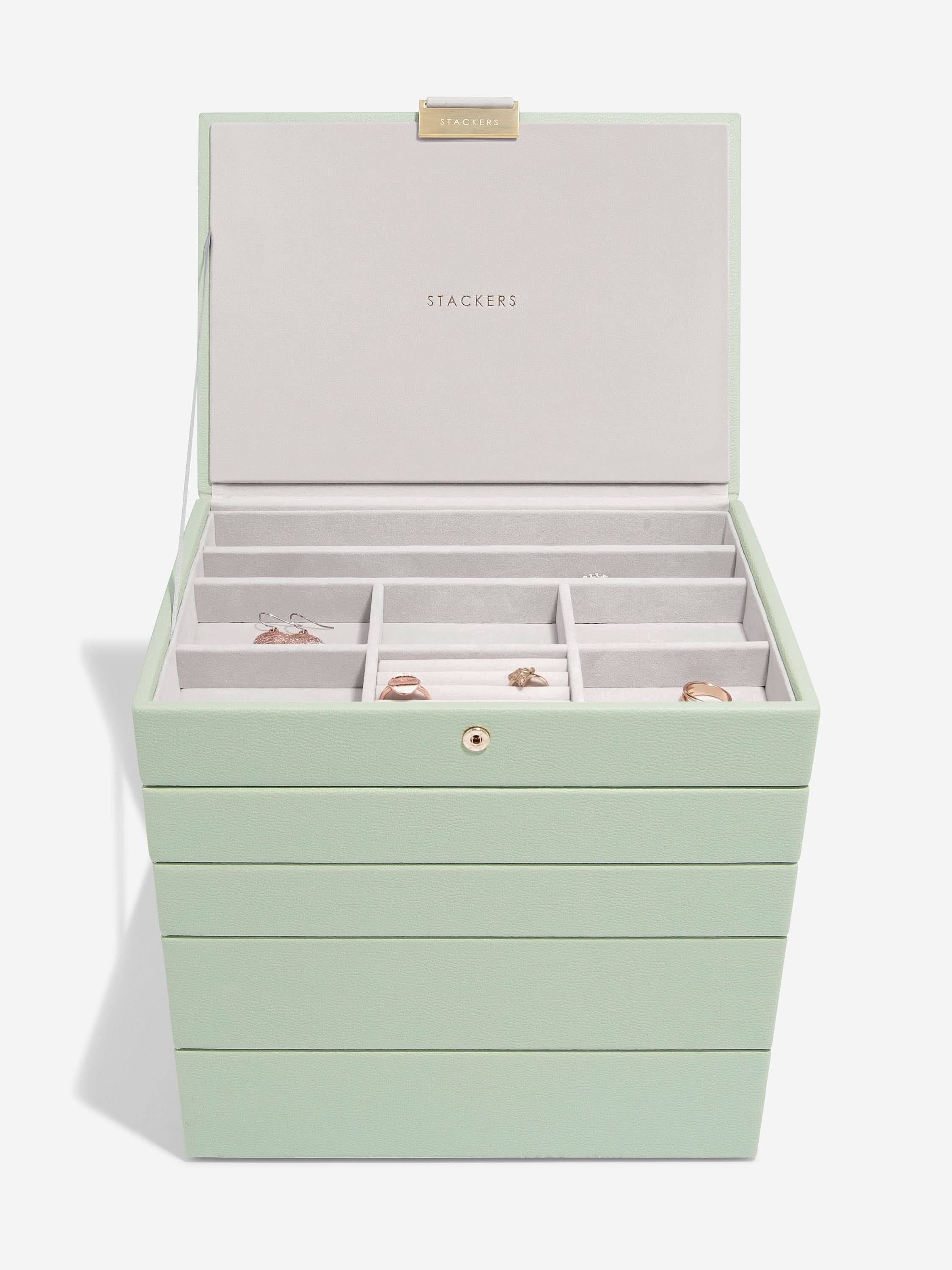 Stackers Klassieke Juwelendoos Set van 5 Saliegroen - Mystackers