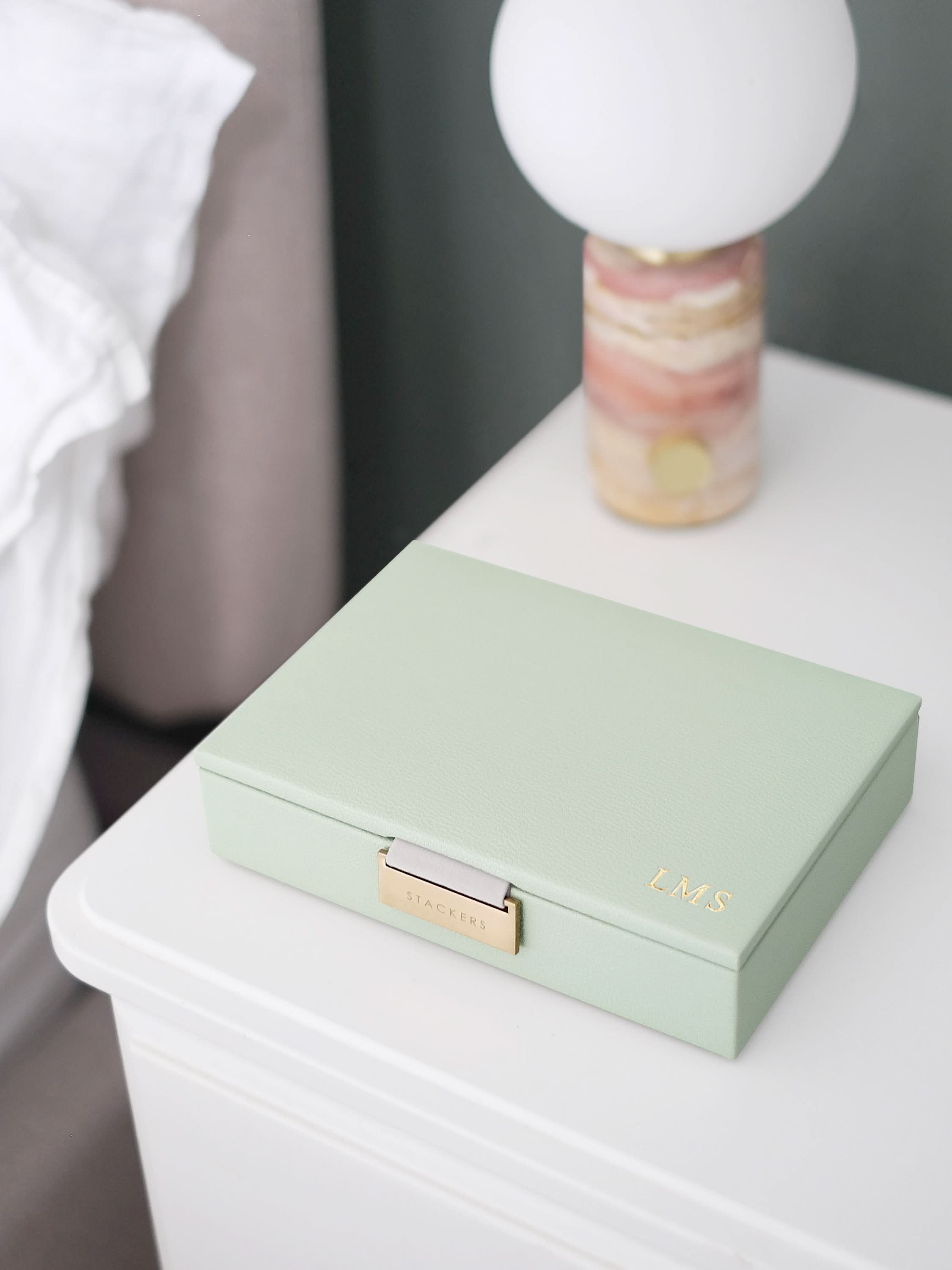 Stackers Deksel voor Mini Juwelendoos Saliegroen - Mystackers