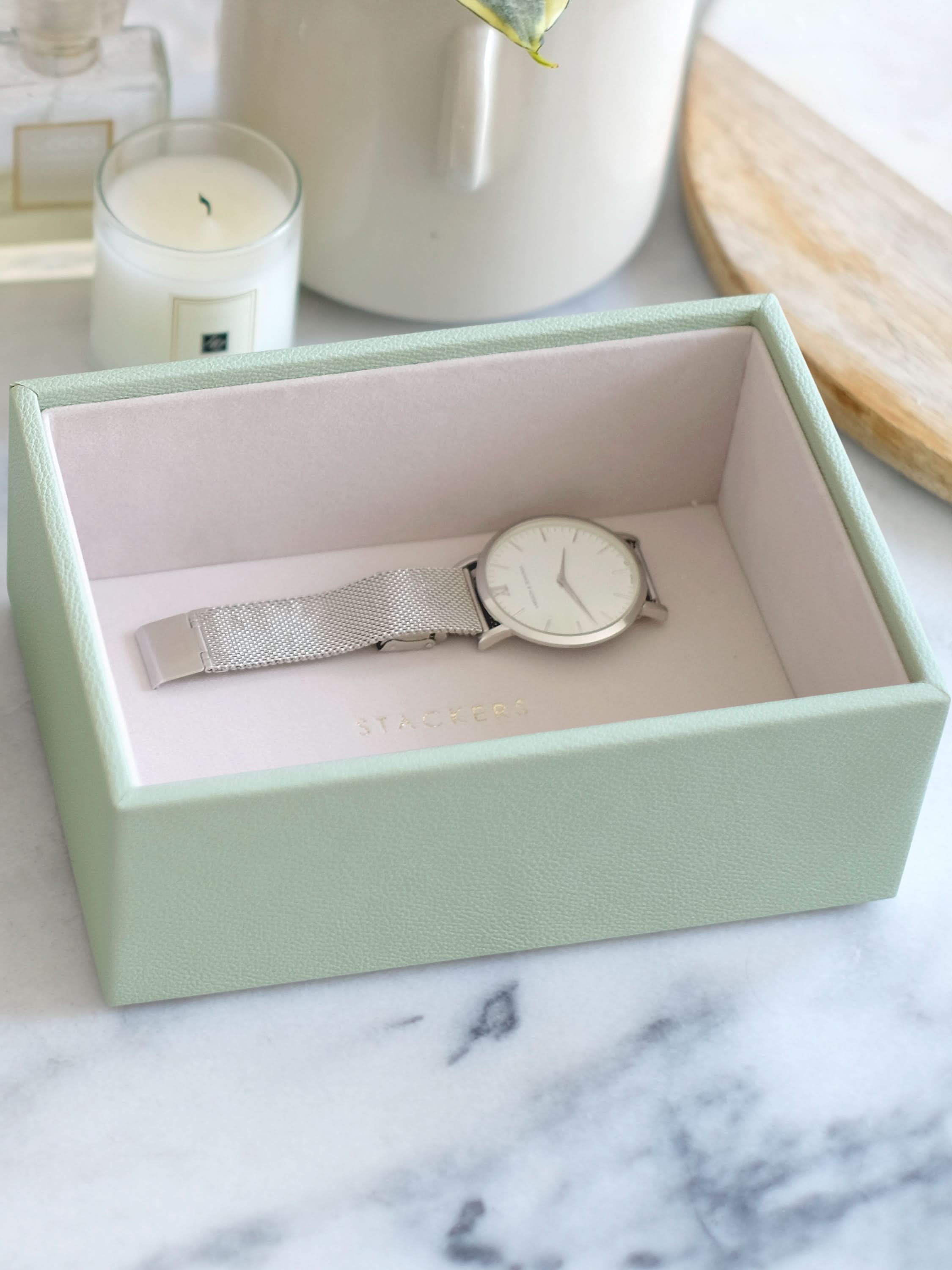 Stackers Mini Horloge & Accessoirelaag Saliegroen - Mystackers