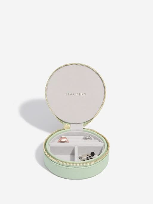 Stackers Ronde Travel Jewellery Box Saliegroen - Mystackers