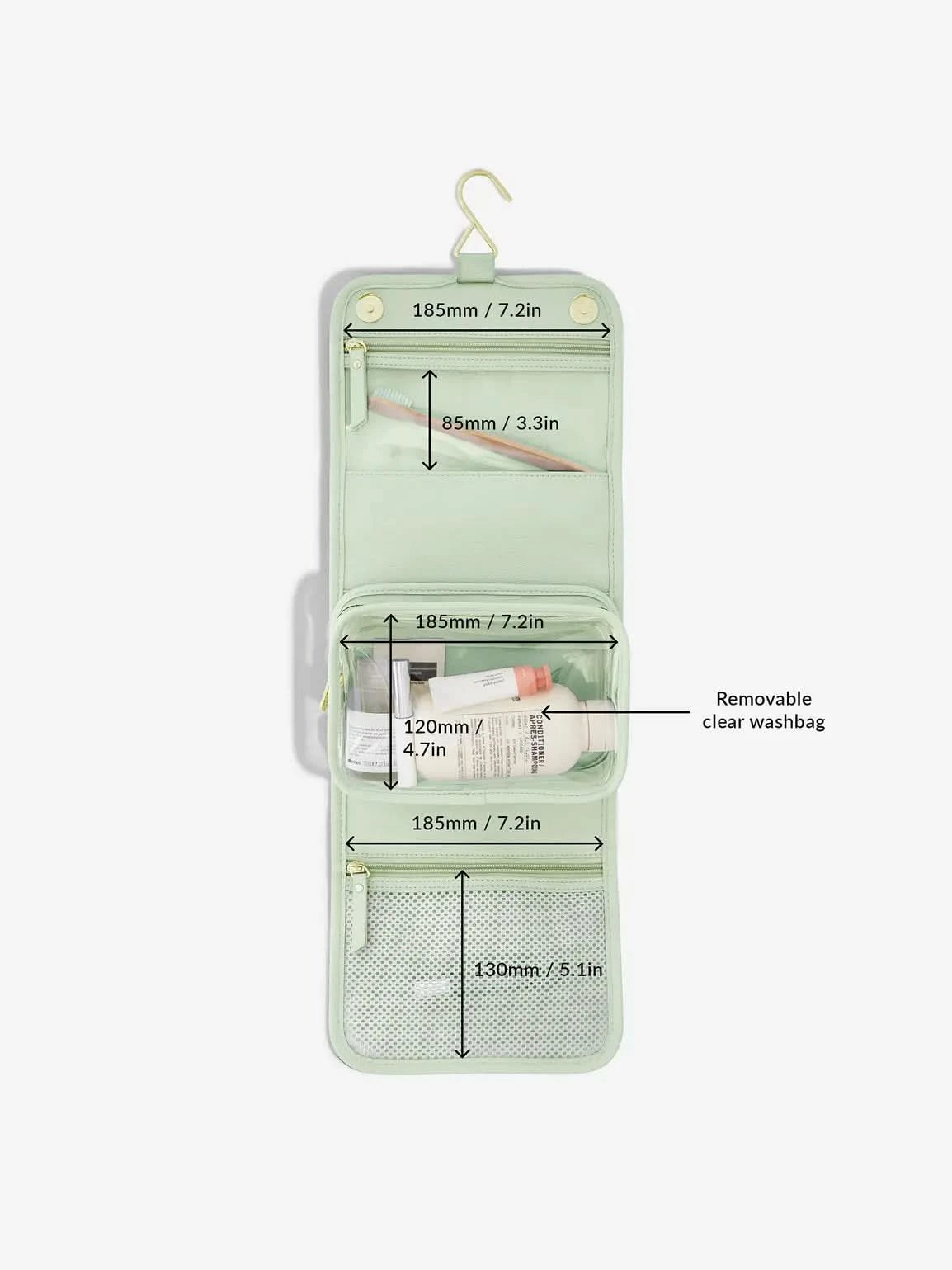 Stackers kleine hangende Toilettas Saliegroen - Mystackers