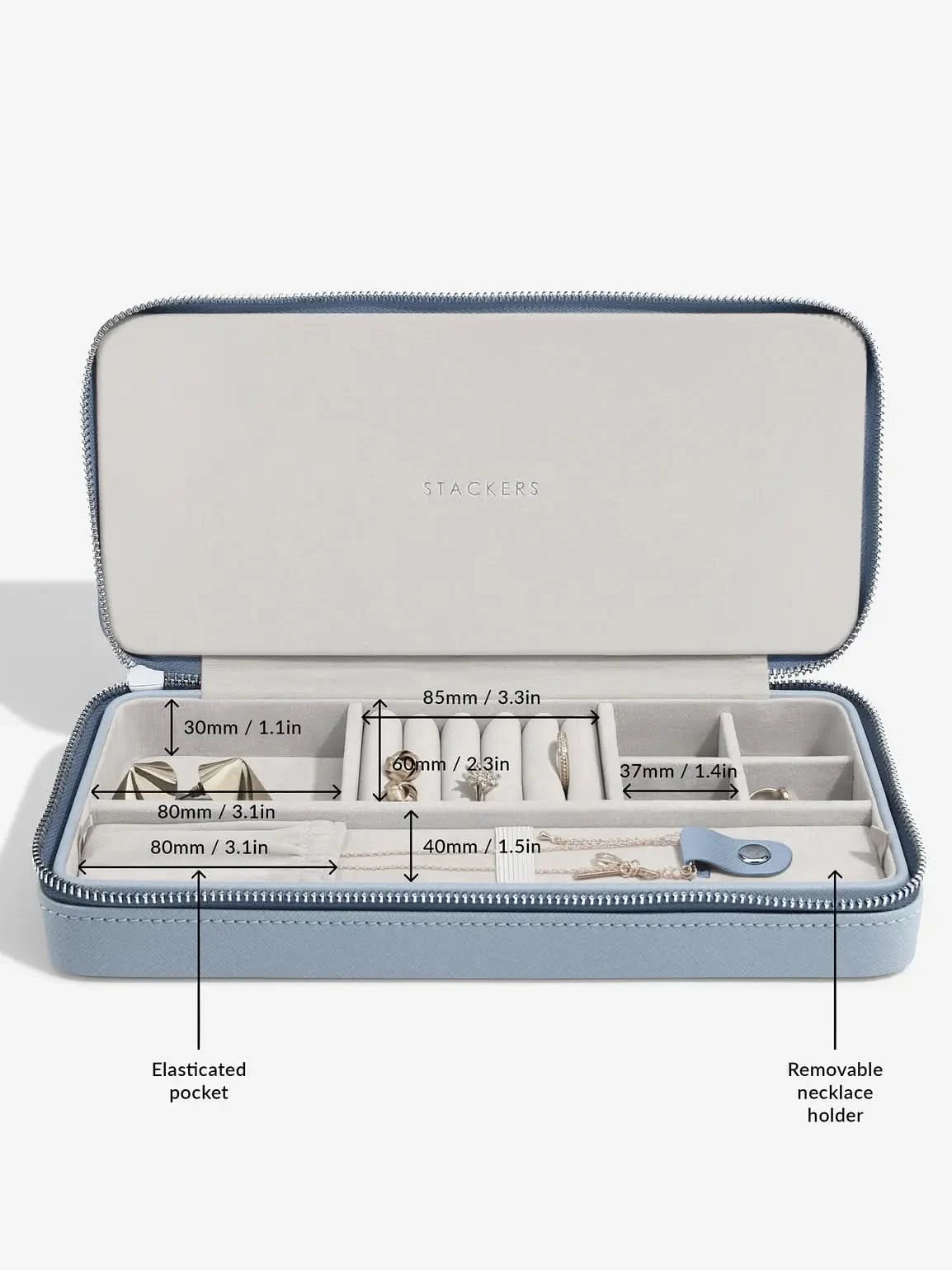 Stackers Langwerpige Reissieradendoos Blauw - Mystackers