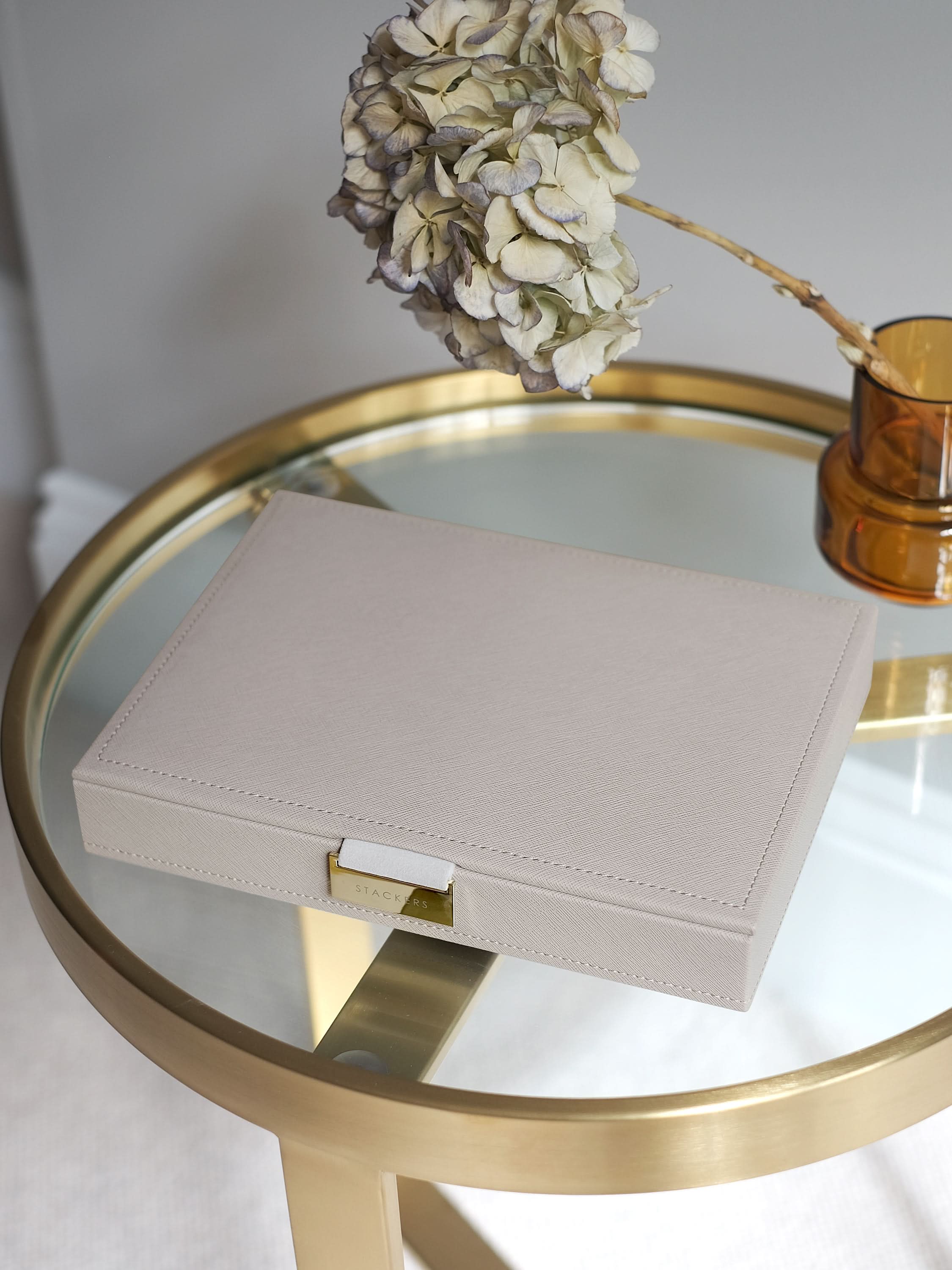 Stackers Charm deksel voor Klassieke Juwelendoos Taupe - Mystackers