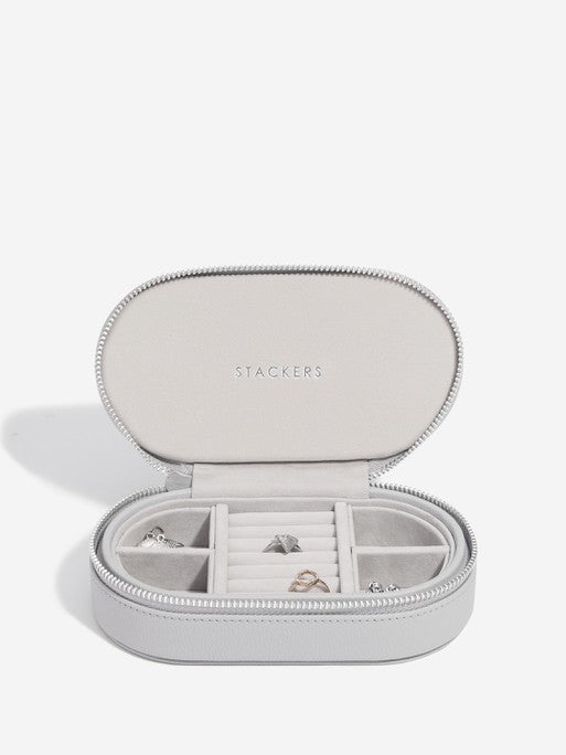 Stackers Ovale Travel Jewellery Box Grijs - Mystackers