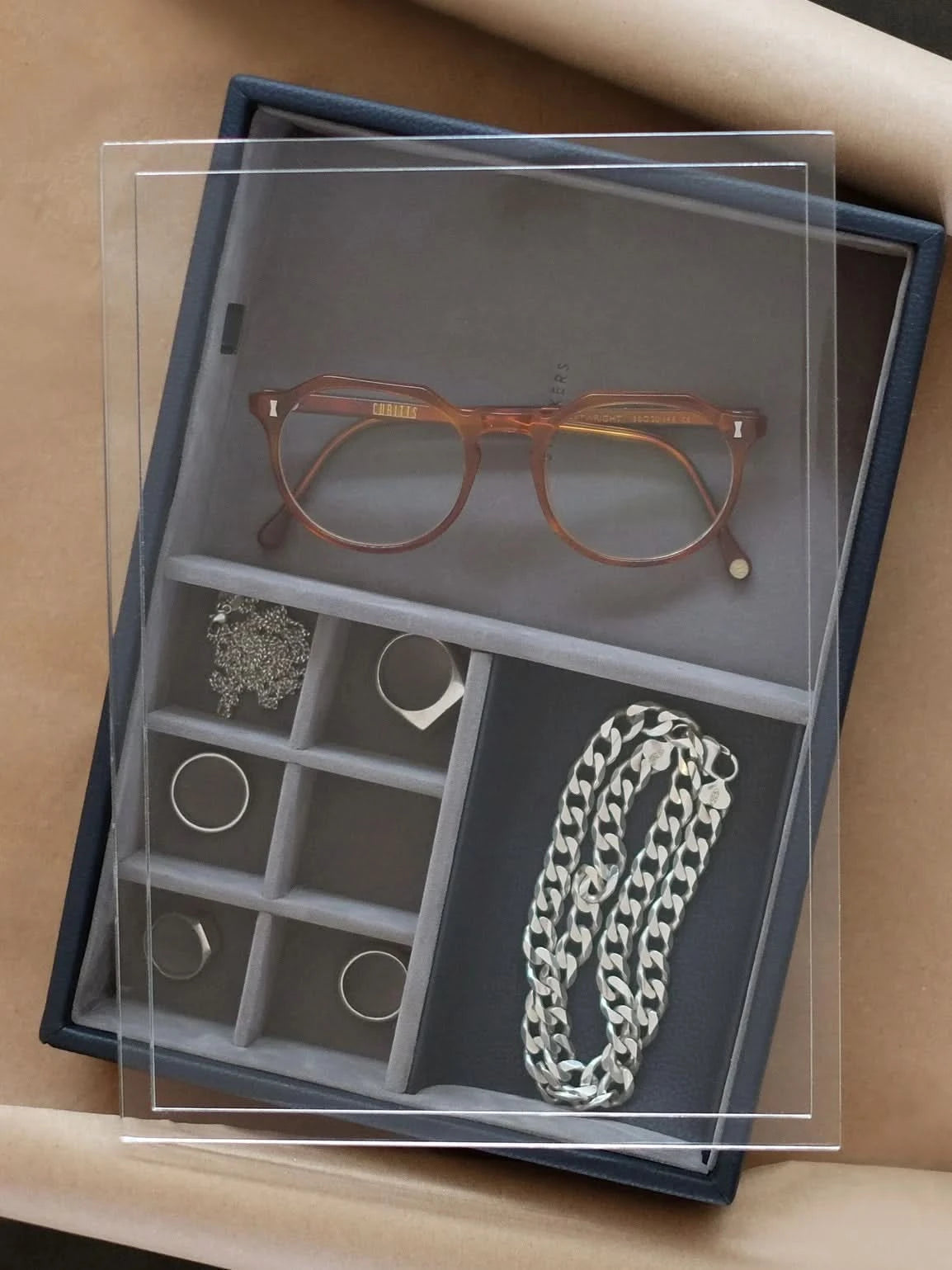 Stackers Organizer met doorzichtig deksel Marineblauw - Mystackers