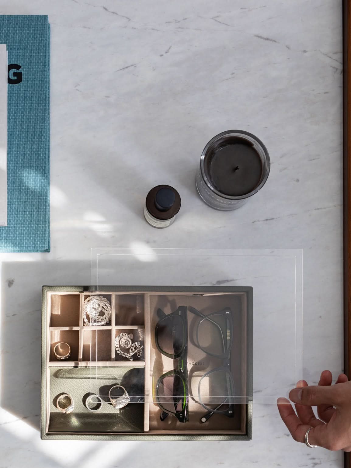 Stackers Organizer met doorzichtig deksel Olijfgroen - Mystackers